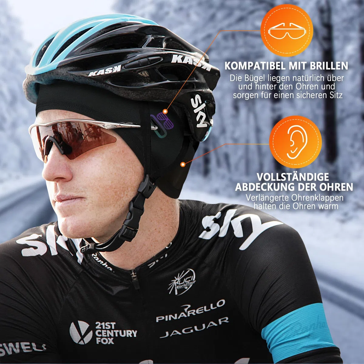 HASAGEI Fahrrad Mütze Winddicht Bike Warm Cap Helm-Unterziehmütze für Herren Damen Thermal Atmungsaktive Motorradfahren Radsport-mützen Kletterhelm Skull Cap