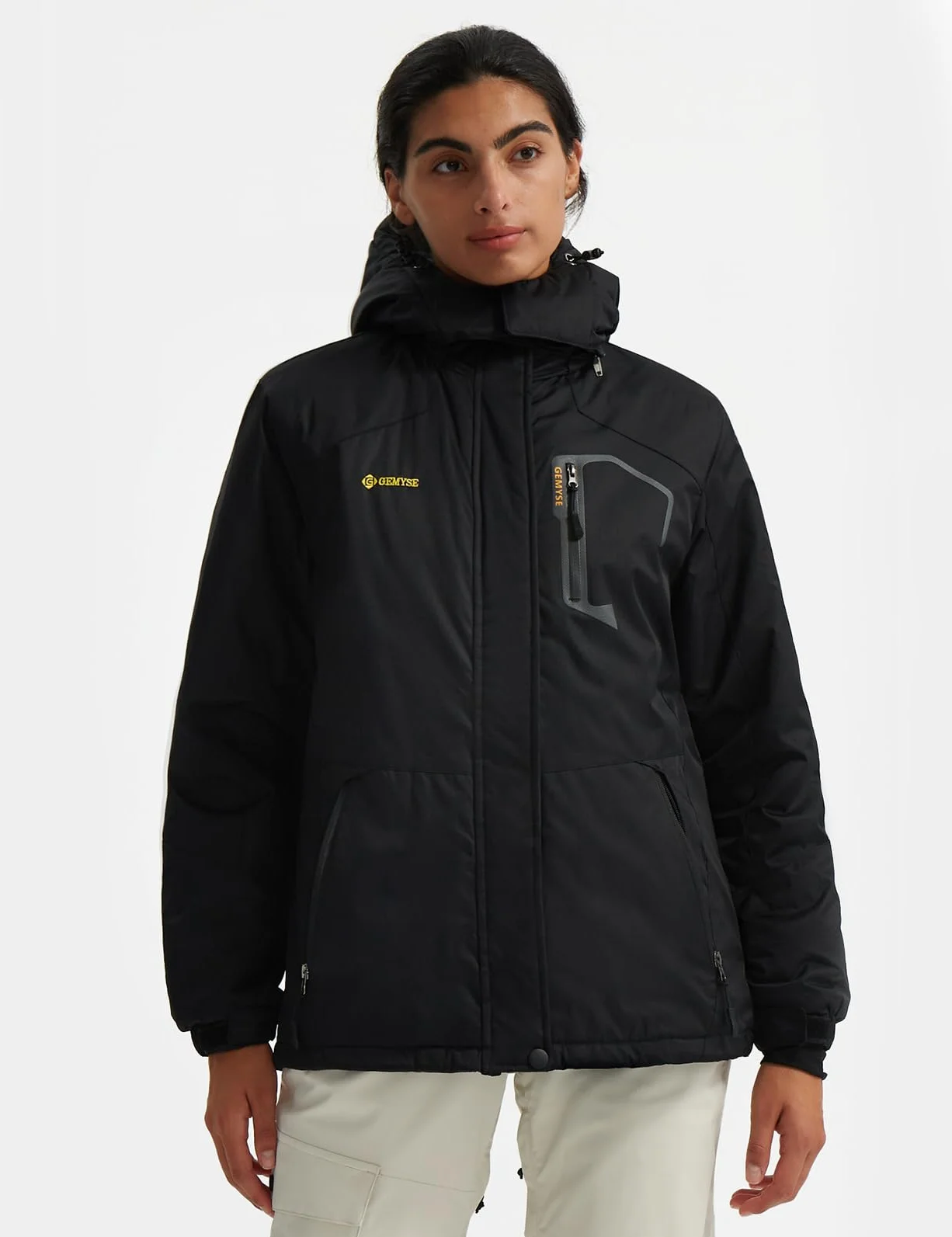 GEMYSE Damen Mountain Wasserdichte Skijacke Schneejacke Warm Winter Winddicht Regenjacke Mantel