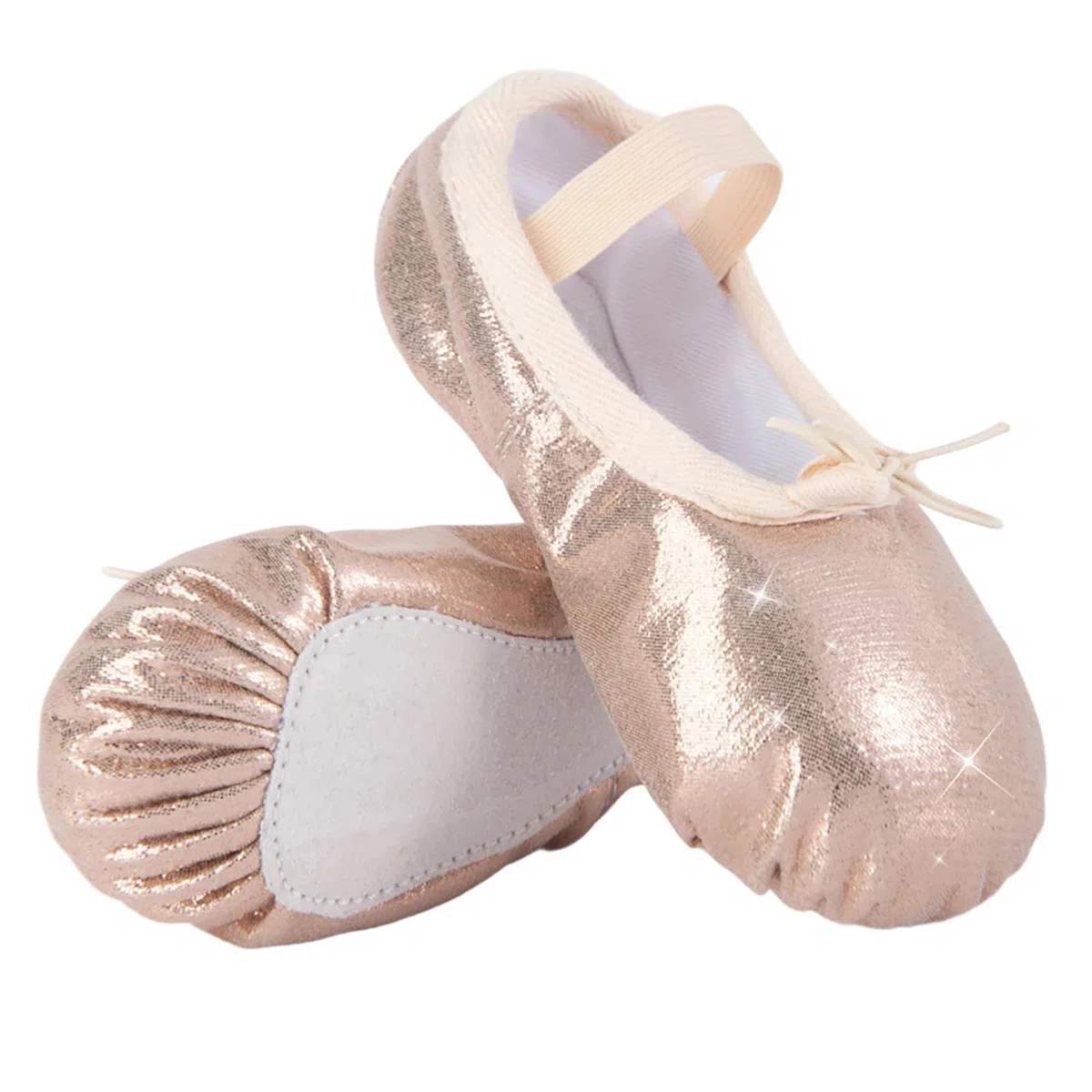 Mädchen Glitter Ballettschuhe Kinder Ballettschläppchen Tanzschuhe Geteilte Ledersohle Gymnastikschuh Yogaschuhe für Kinder und Erwachsene