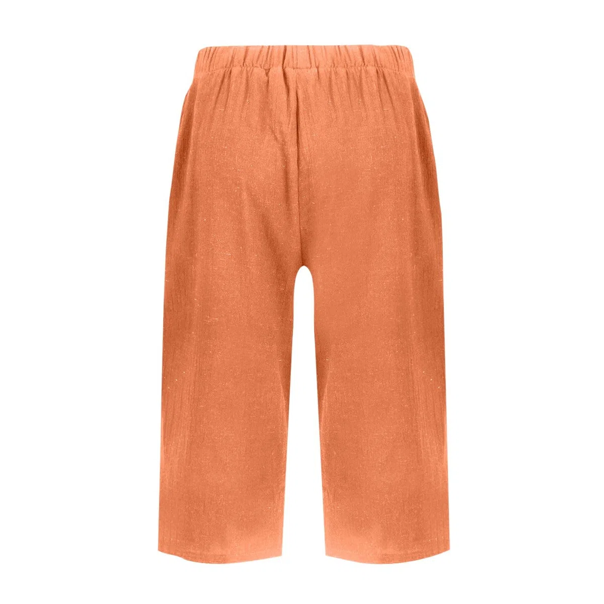 Damen Baumwolle Leinen Bermuda Shorts Sommer Casual Elastic High Waisted Knee Length Loose Beach Shorts mit Taschen
