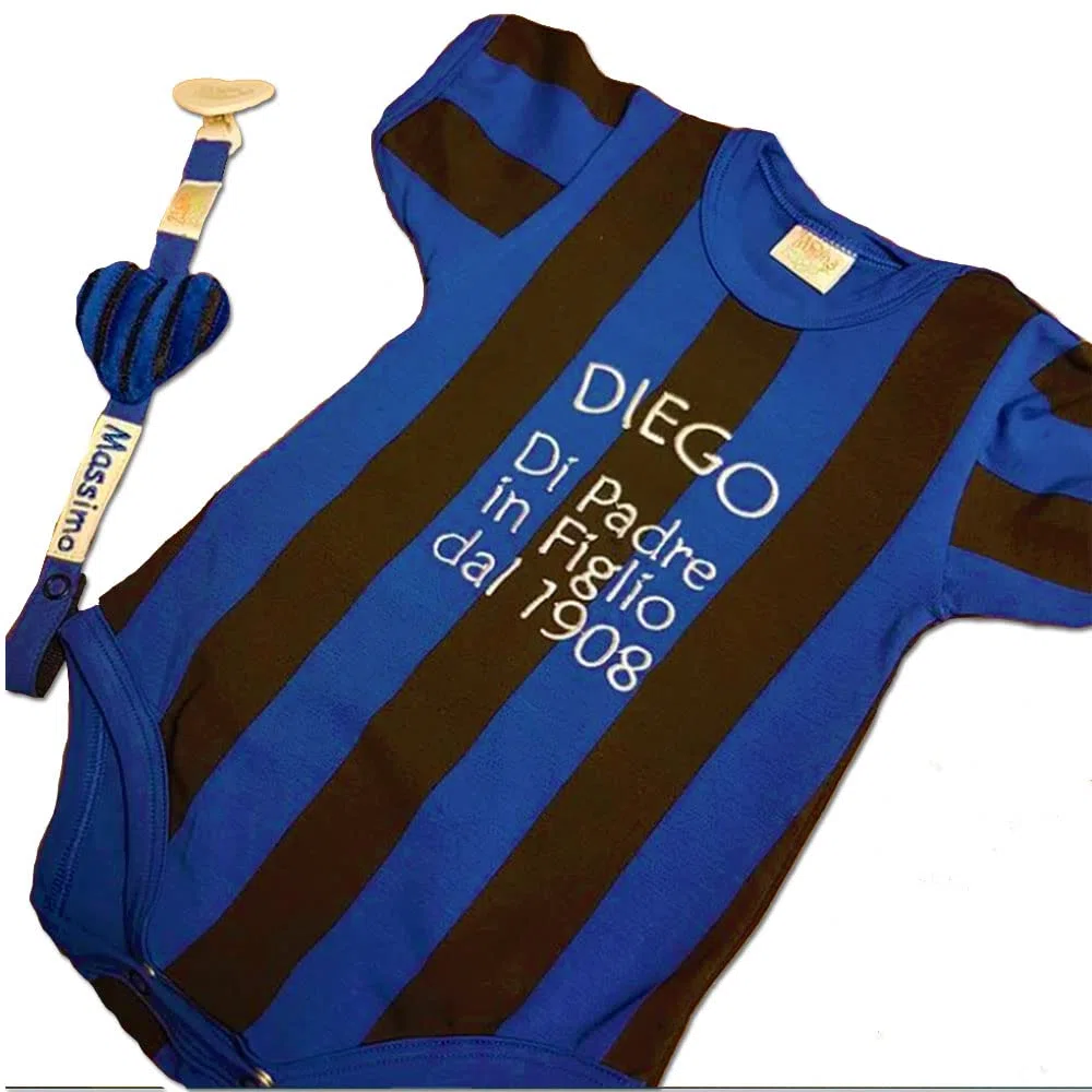 Body Spielanzug Baby mit schwarzen und blauen Streifen