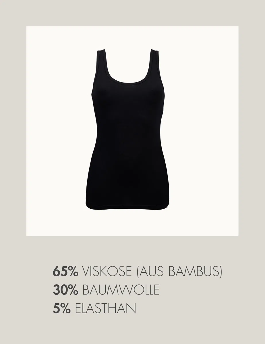 Basic Treasure 3er-Pack Unterhemden Damen Bambus, Spaghetti-/Breitträger
