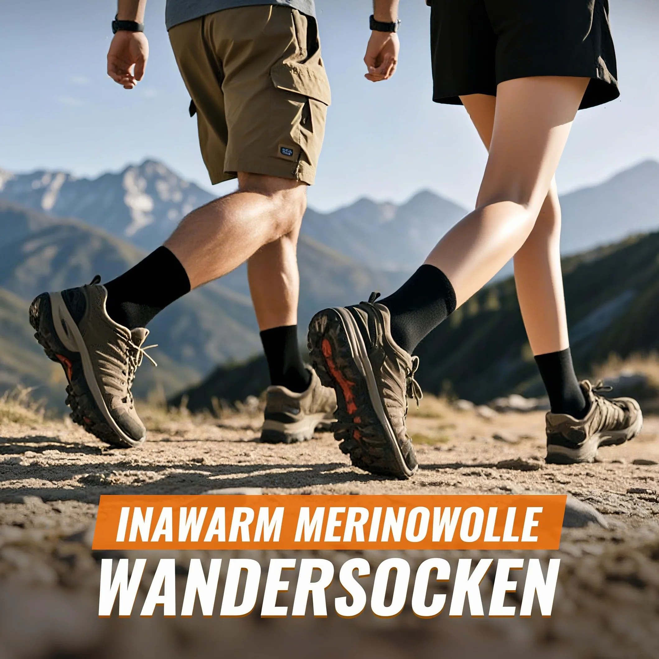 Merino Socken Herren Damen 3 Paar – Warme Wollsocken, Atmungsaktive Thermosocken Wintersocken, Weiche Wandersocken Sportsocken, Trekkingsocken für Outdoor & Arbeit, Schwarz Blau