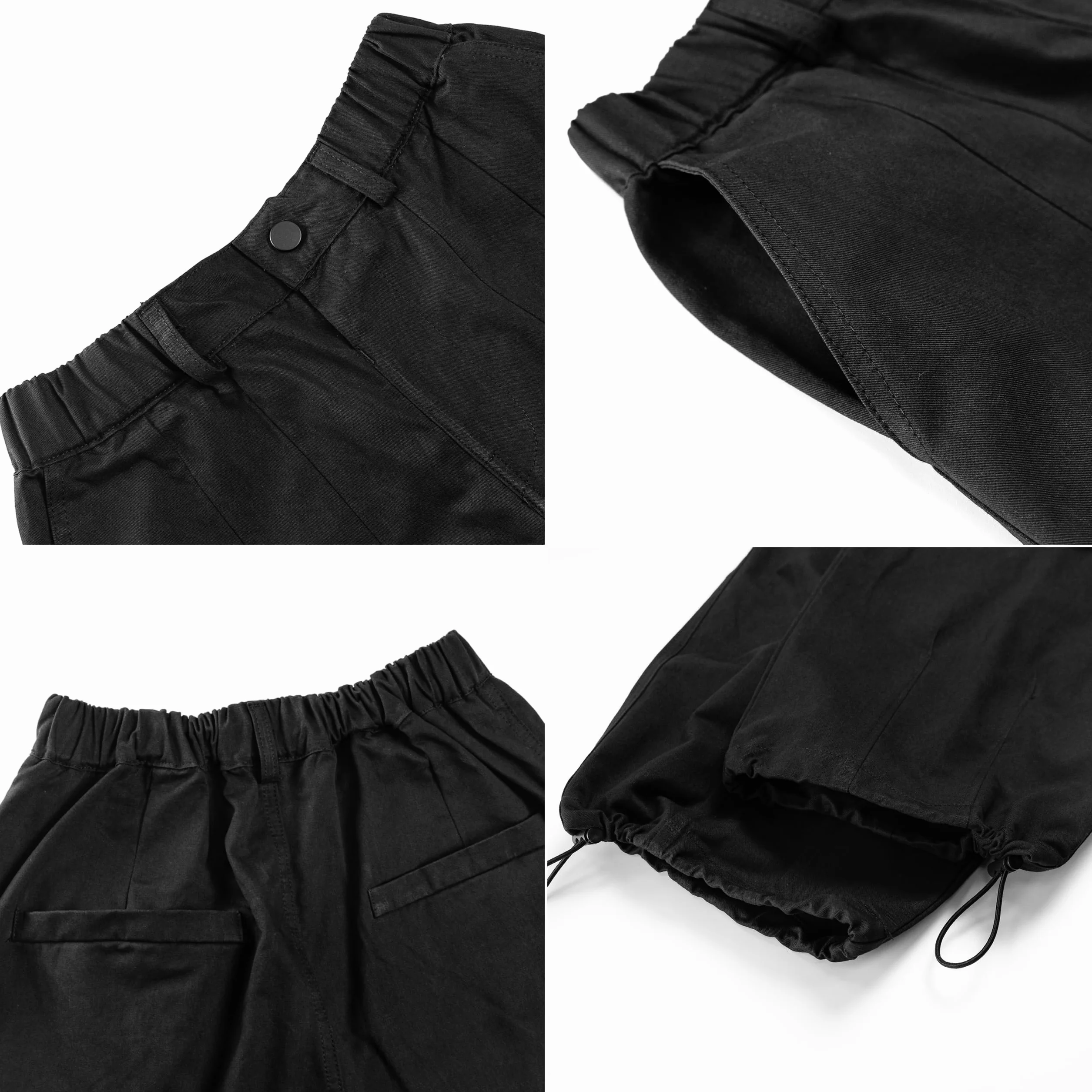 Rolanko Mädchen Cargohose, Baumwoll Baggy Hose mit Elastischer Taille und Mehreren Taschen für Kinder von 6–15 Jahre