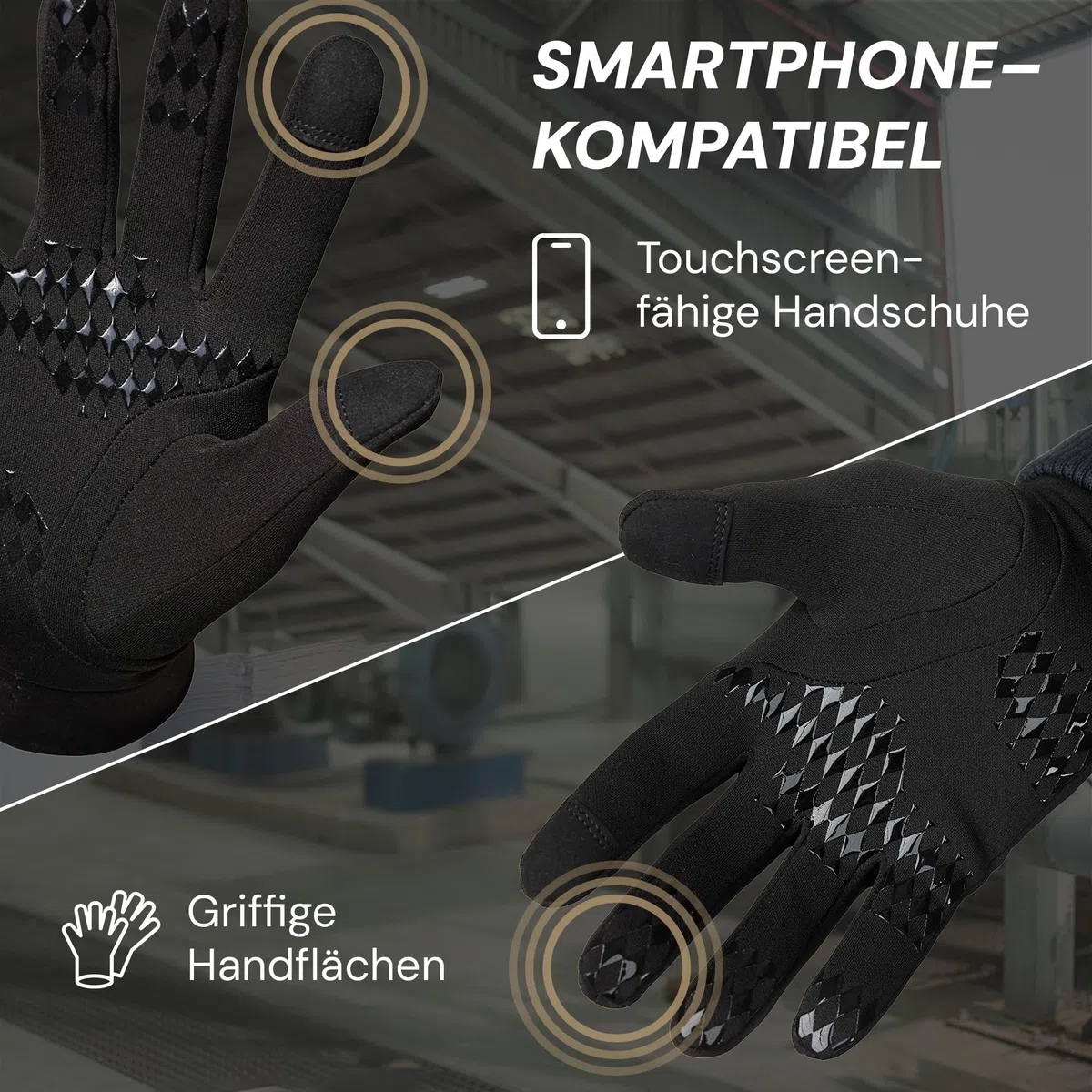 PUMA Workwear Handschuhe Herren Winter - Touchscreen tauglich - Mit rutschfester Haptik - Warme Fleece Winterhandschuhe für Outdoor Sport, Laufen - Arbeitshandschuhe - Geschenke für Männer