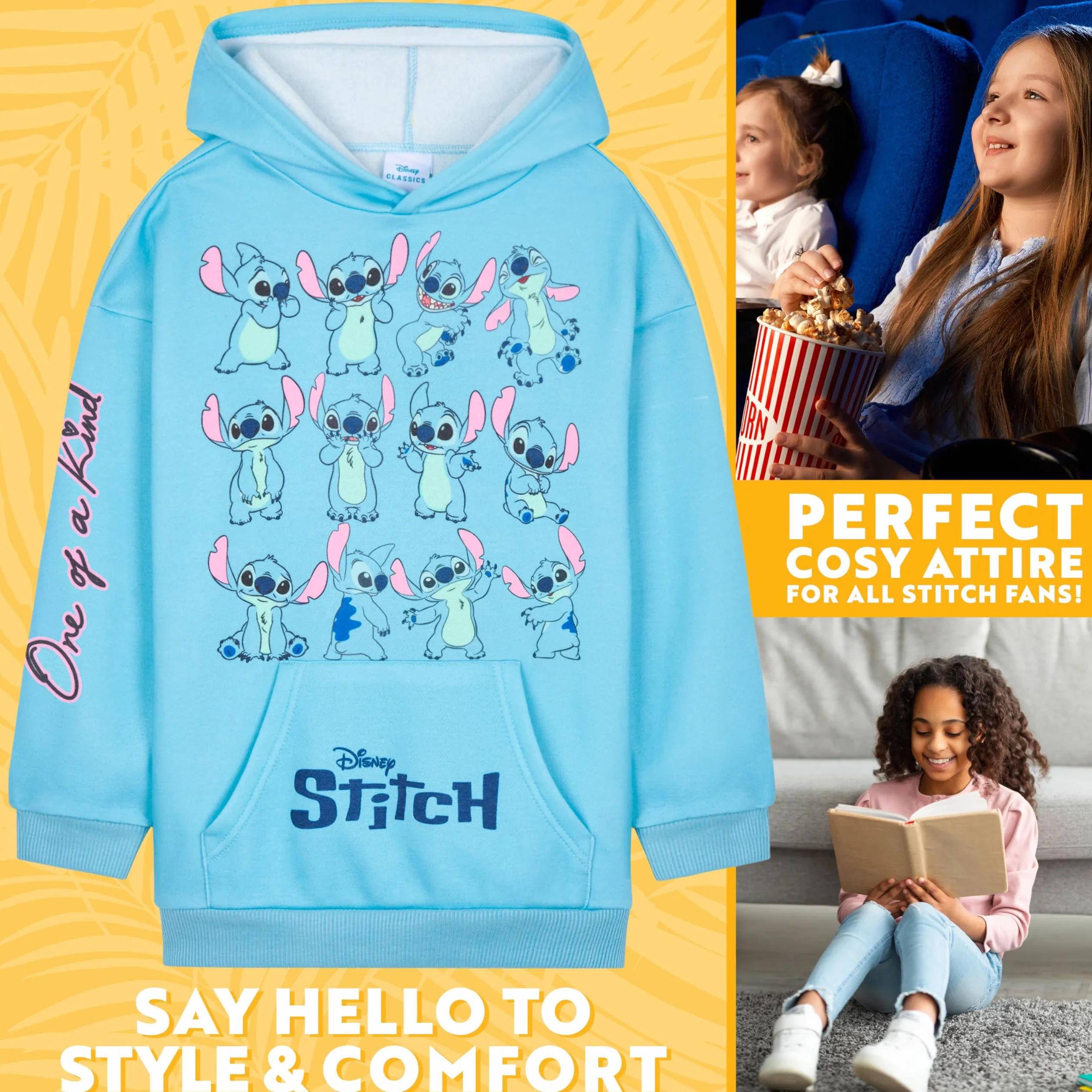 Disney Stitch Hoodie Mädchen Kuscheliger Pullover Kinder Teenager Jumper Sport Freizeitbekleidung Geschenk für Mädchen