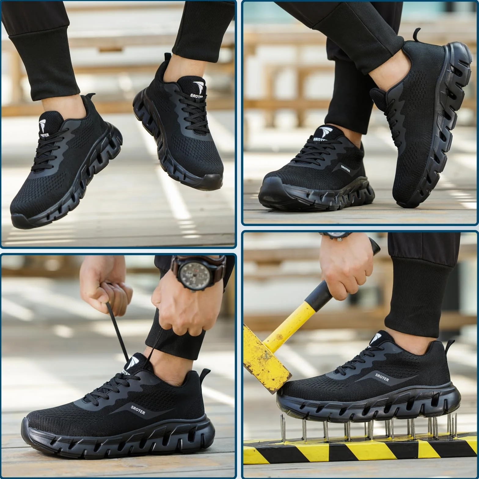 HEOAARG Arbeitsschuhe Herren Damen Sicherheitsschuhe mit Stahlkappe,Arbeitsschuhe Leicht Safety Shoes Atmungsaktiv Stahlkappenschuhe Sneakers