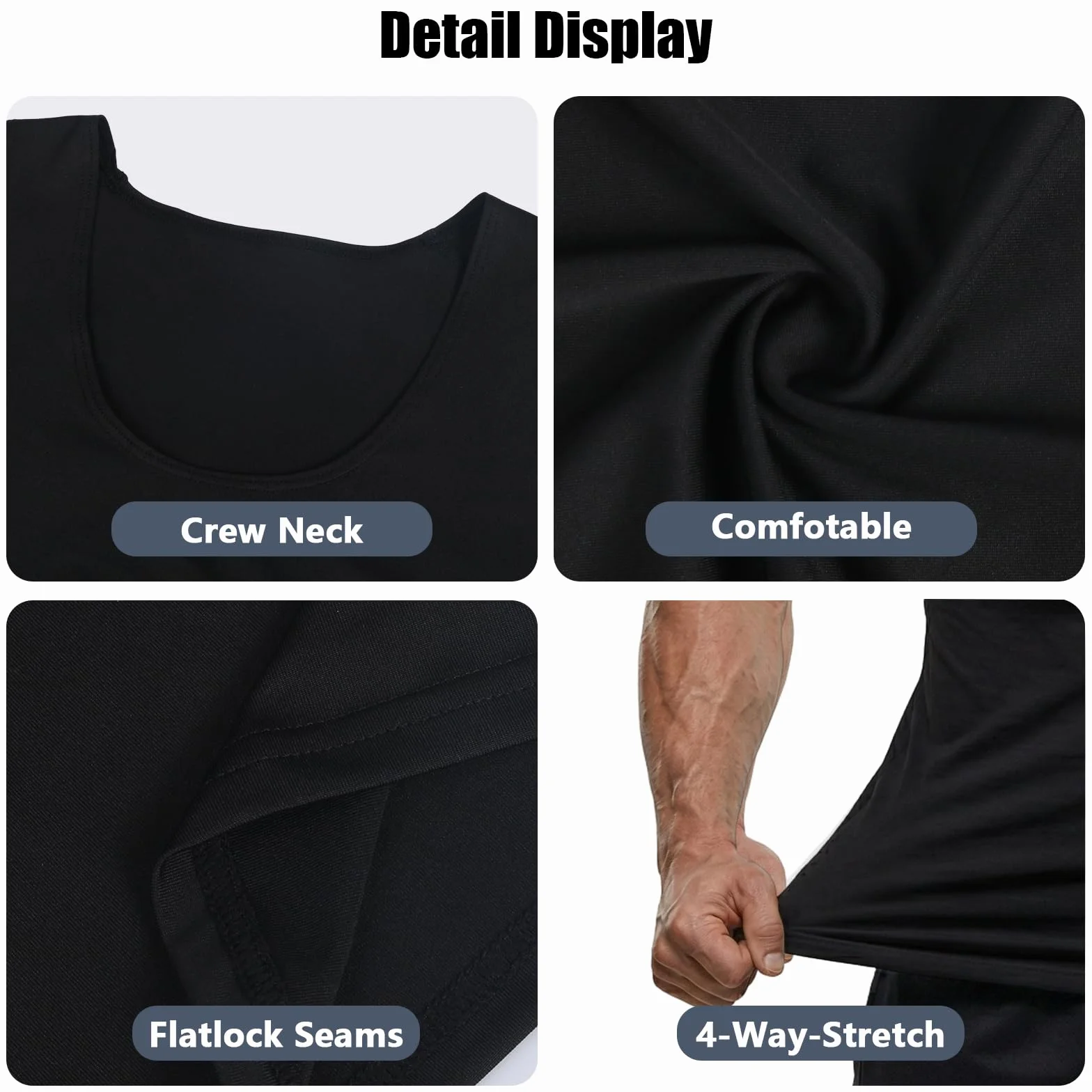 HYCOPROT 1 or 3er Pack Kompressions Tank Tops für Herren, Atmungsaktives Ärmelloses T-Shirt Quick Dry Unterhemd Funktionsshirt Achselshirts für Fitness Gym