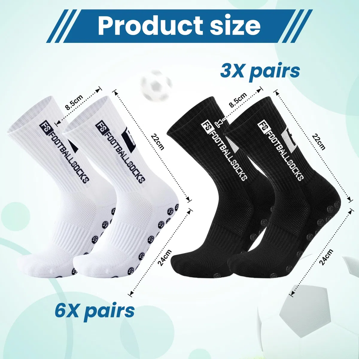 Fußball Socken, Sport socken 39-46 Anti Rutsch Grip Fussball Socken Rutschfeste Fußballsocken für Herren Damen Fussball Basketball Laufen Radfahren
