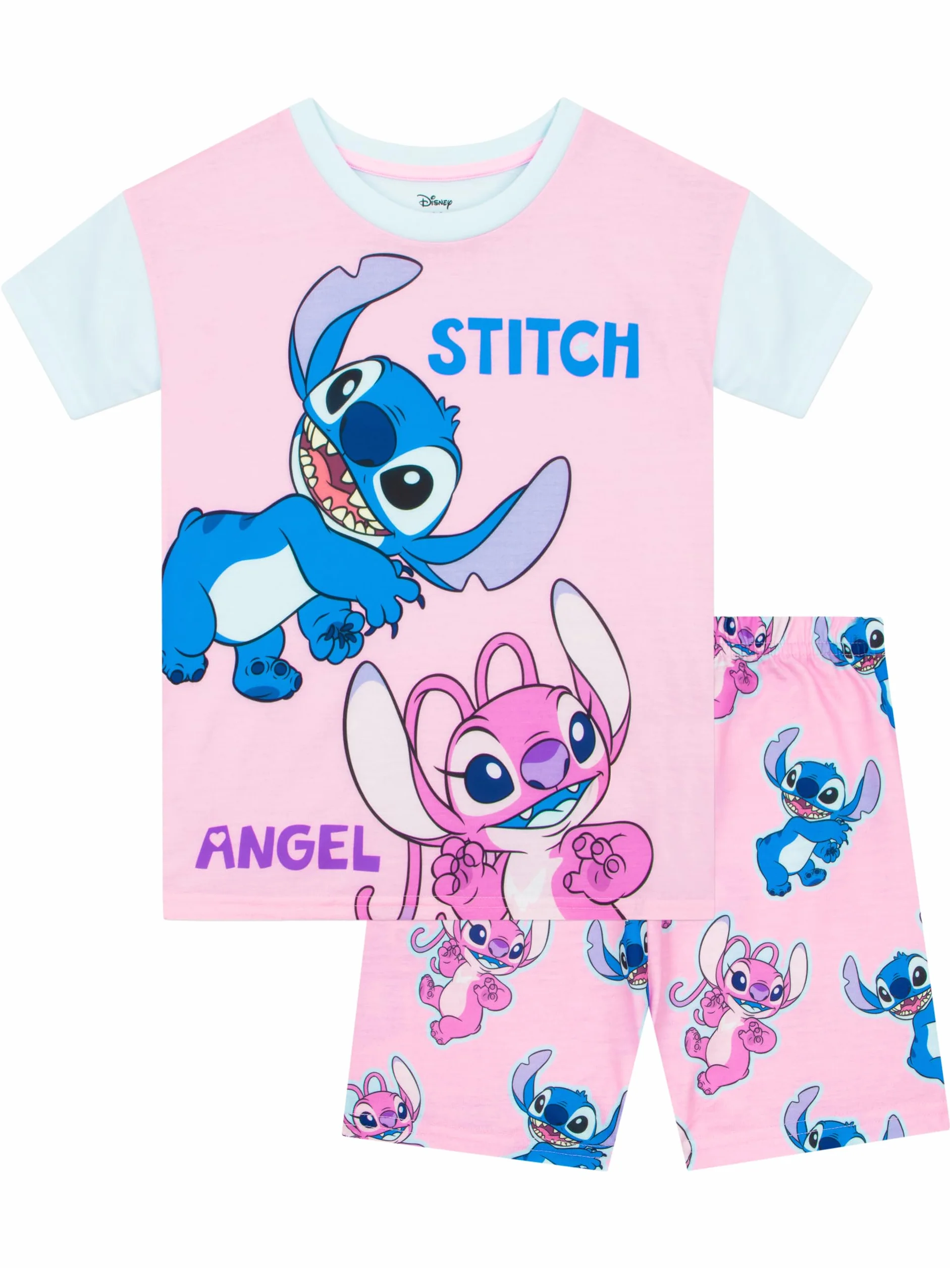 Disney Schlafanzug | Stitch Pyjama Mädchen | Madchen Schlafanzug Kurz