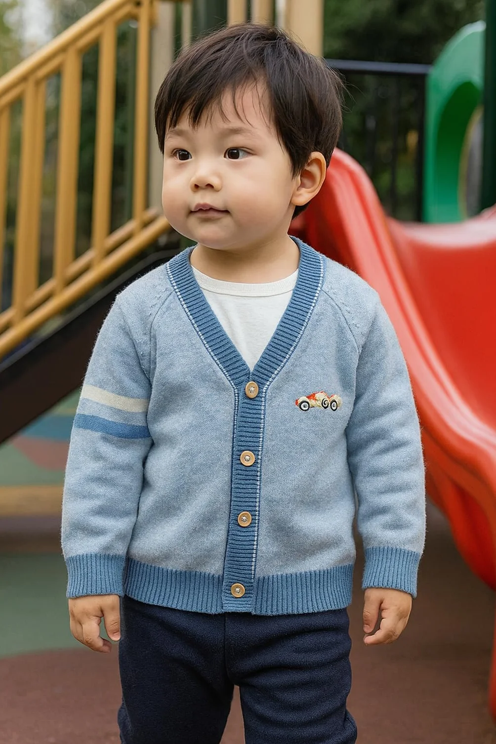 Kleinkind Baby Jungen Strickjacke kleine Jungen V-Ausschnitt Baumwolle Pullover Kinder Lange Ärmel Jacke Stricken Knopf Up für Herbst Winter