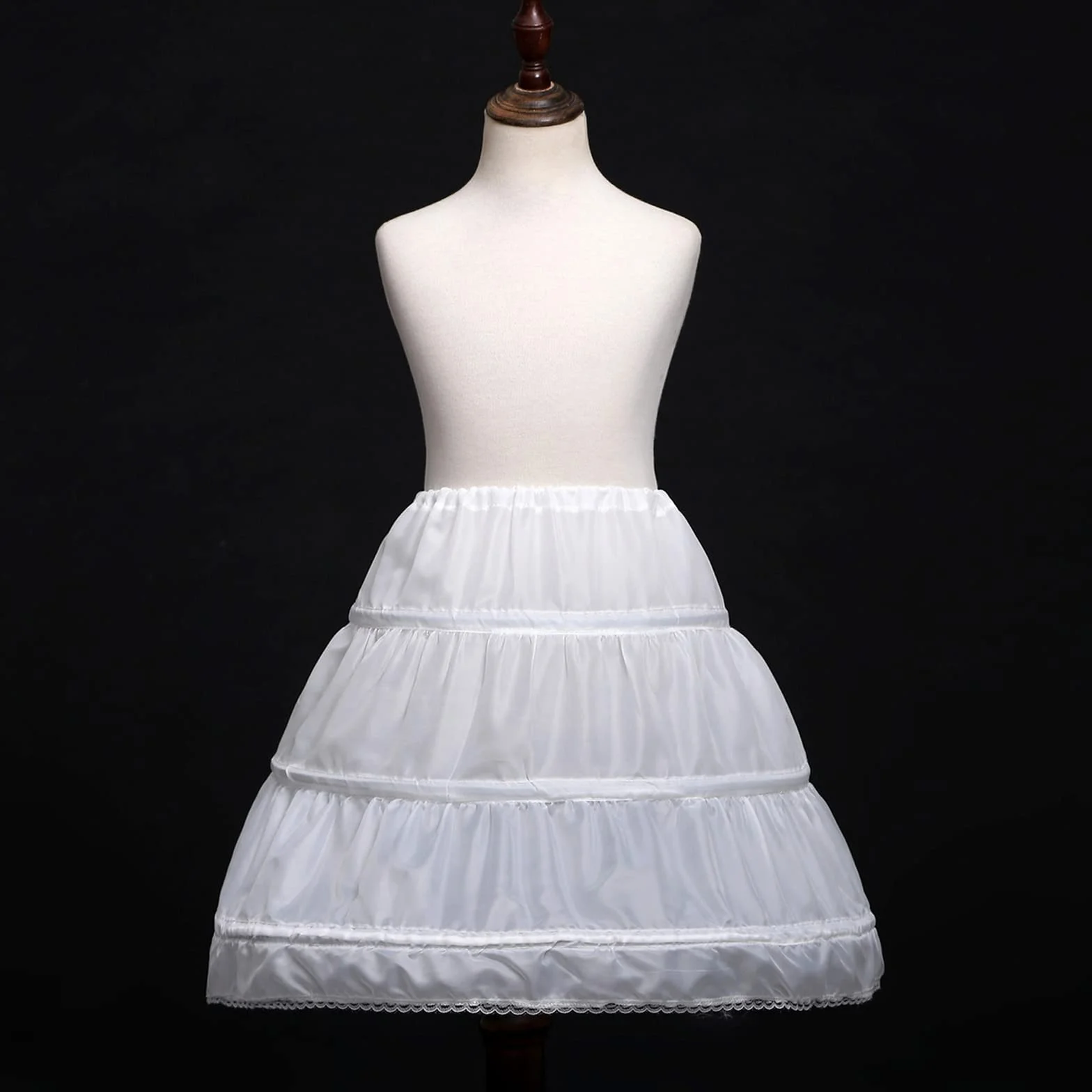 Reifrock Mädchen Petticoat Unterrock 3 Creolen Reifrock Kinder Crinoline Blumenmädchen Krinoline Rock Weiß
