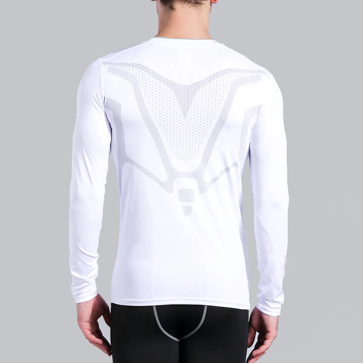 AMZSPORT Herren Kompressionsshirt Langarm Funktionsshirt Laufshirt Sportshirt