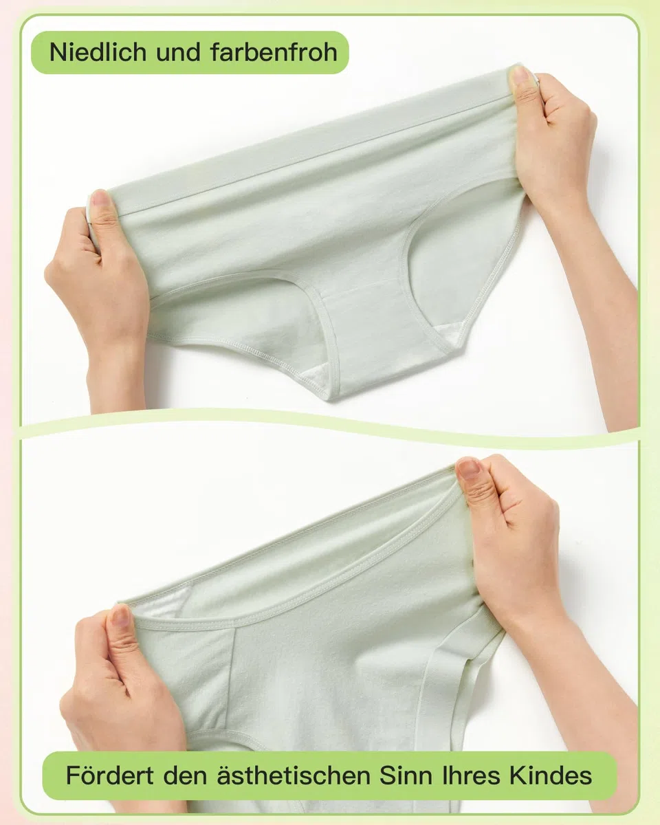 Unterhosen Mädchen Baumwolle 140-176 Weiche Mittlerer Bund Schlüpfer für Teenager 10-16 Jahre für Schule & Zuhause 8er Pack