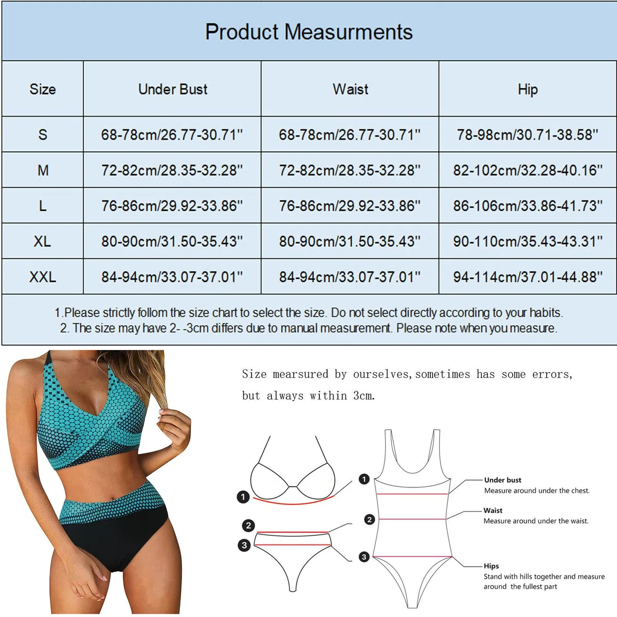 Generisch Damen Cross Back Badeanzüge Hohes Bein Schnitt String Triangel Bikini Damen Set Große Größen Sexy Badeanzüge Schwimmanzug Verstellbarer Blumendruck Badeanzug Blau Schwarz
