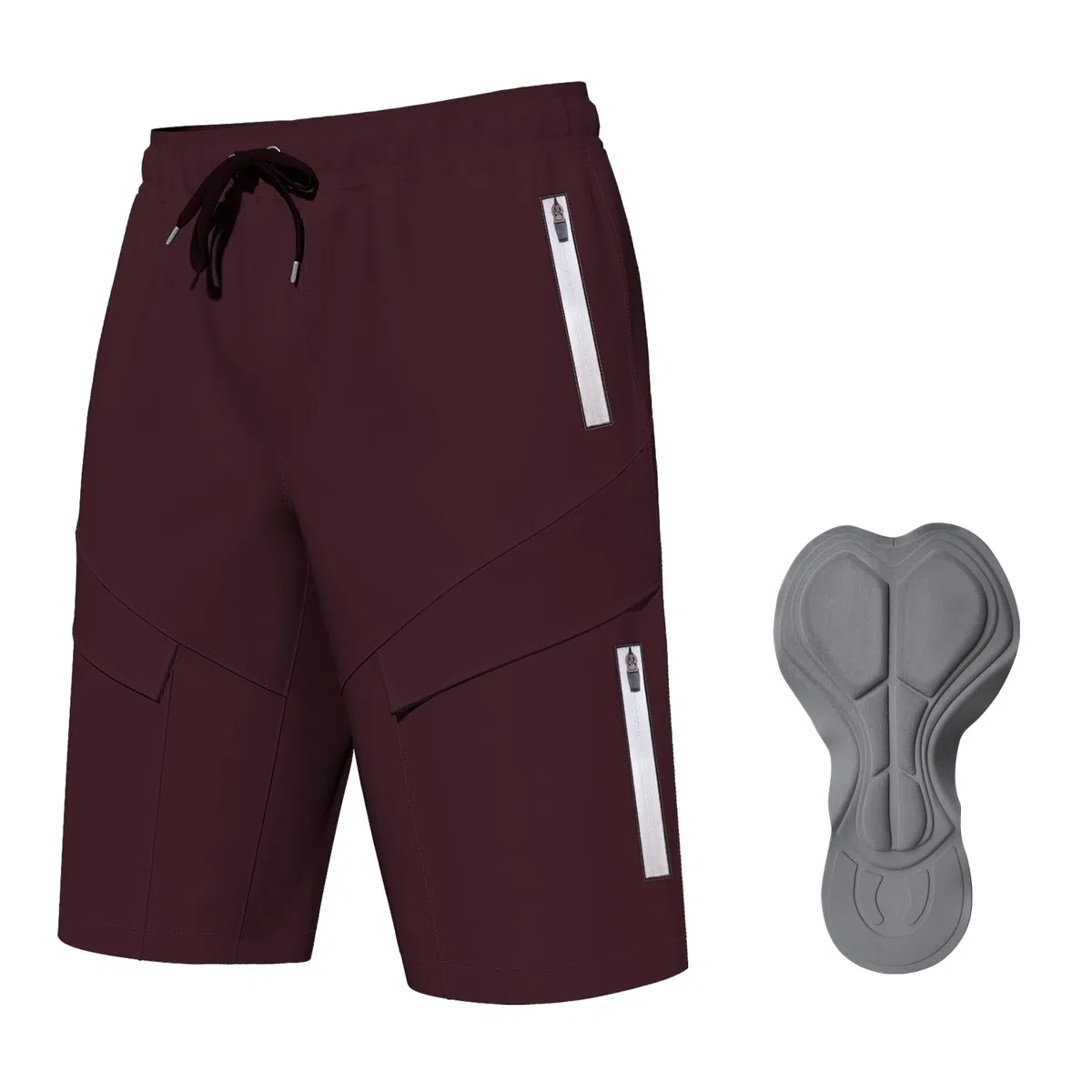 Lo.gas Radhose Herren Gepolstert Kurz 6 mit Taschen,Mountainbike Shorts Atmungsaktiv Locker Sitzende Radlerhose für Radsport,Gravel Bike & Mountainbike