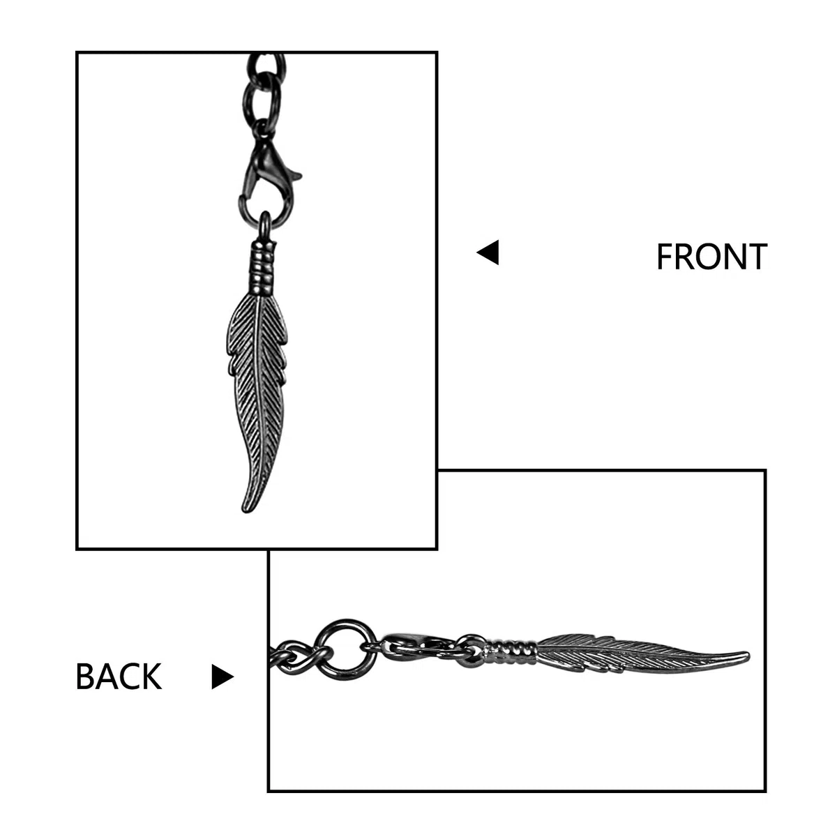 TREEWETO Taschenuhrkette mit T Bar Endstück Albert T-Bar Taschenuhr Kette mit Antiker Blatt-Anhänger und 2 Haken für Weste Knopfloch
