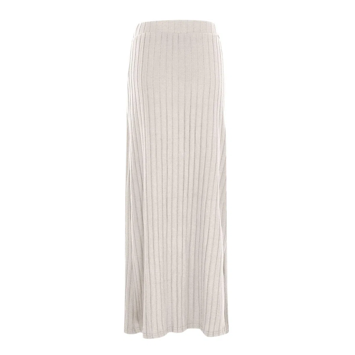Generisch Figurbetonter Strickmaxirock für Damen mit elastischer Taillenpassform seitlichem Schlitz