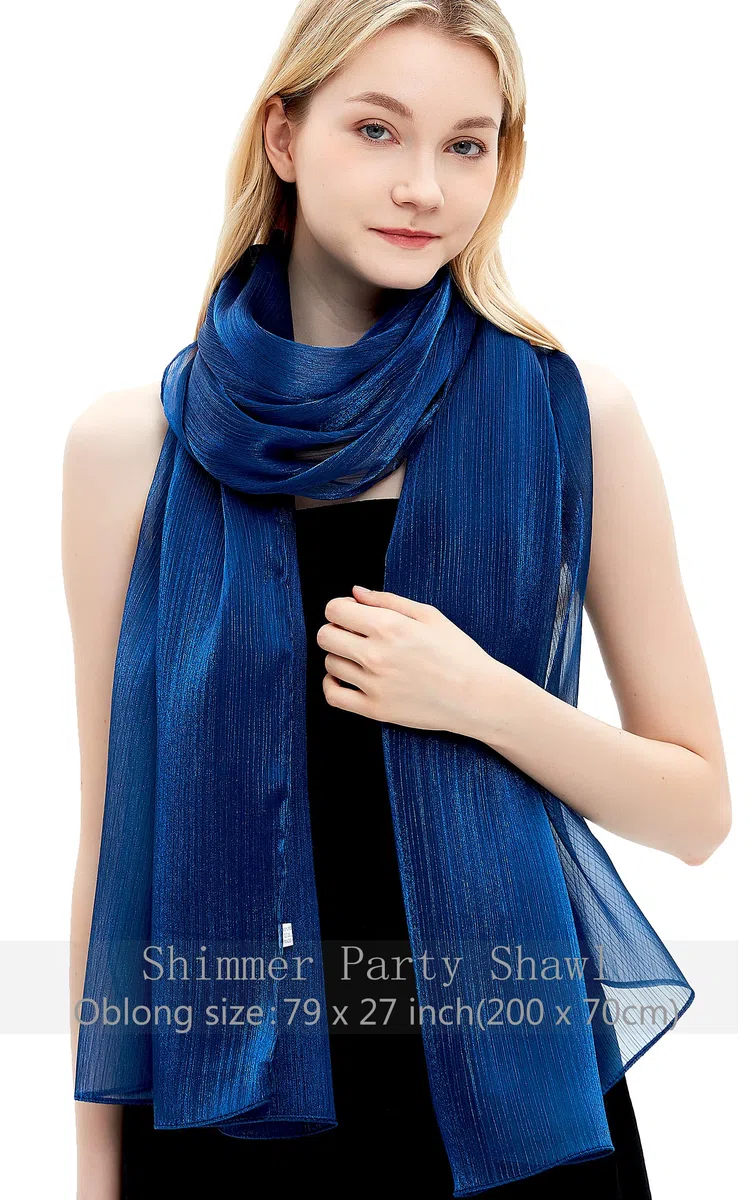 Damen Schals und Wraps für Abendkleider Leichte Sheer Crepe Tücher Shimmer Hochzeit Party Stole