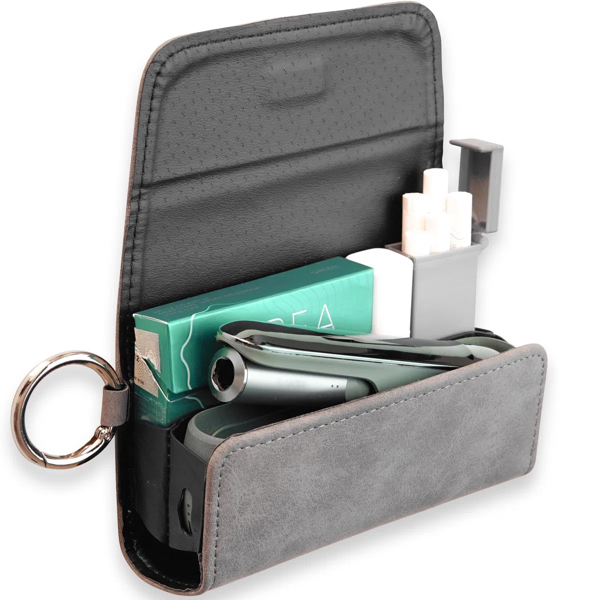 [15+ FARBEN] e-smoQ Etui für IQOS ILUMA i & ILUMA – Hülle für IQOS Zubehör, Tasche auch für ILUMA Prime (grau)