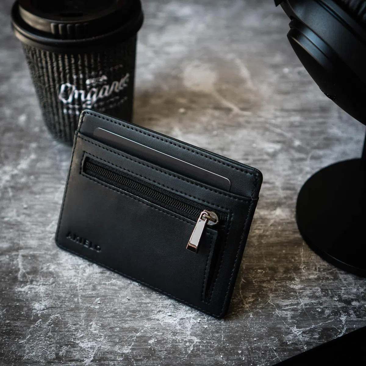 AKIELO RFID-blockerande Kreditkorthållare Och Presentlåda – Ultra Slim Plånbok för Män – Minimalistisk Kortplånbok (Bravo Kollektion)