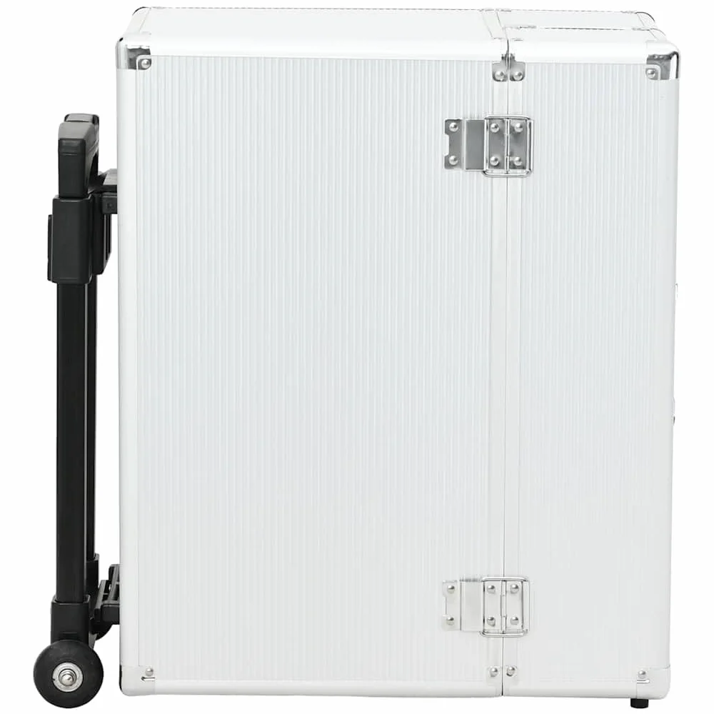 vidaXL Pilotenkoffer Handgepäck Businesskoffer Aktenkoffer Reisekoffer Pilotentrolley Alukoffer Koffer Trolley Alu 47x39x27cm Silbern Aluminium