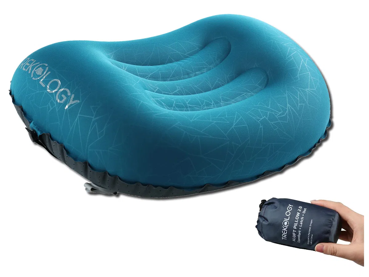 TREKOLOGY Camping Kissen Ultraleicht – Aufblasbares Nackenkissen für Camping, Trekking, Wandern, Strand – Ergonomisches Kopfkissen - Aufblasbares Kissen/Campingkissen für Outdoor-Aktivitäten