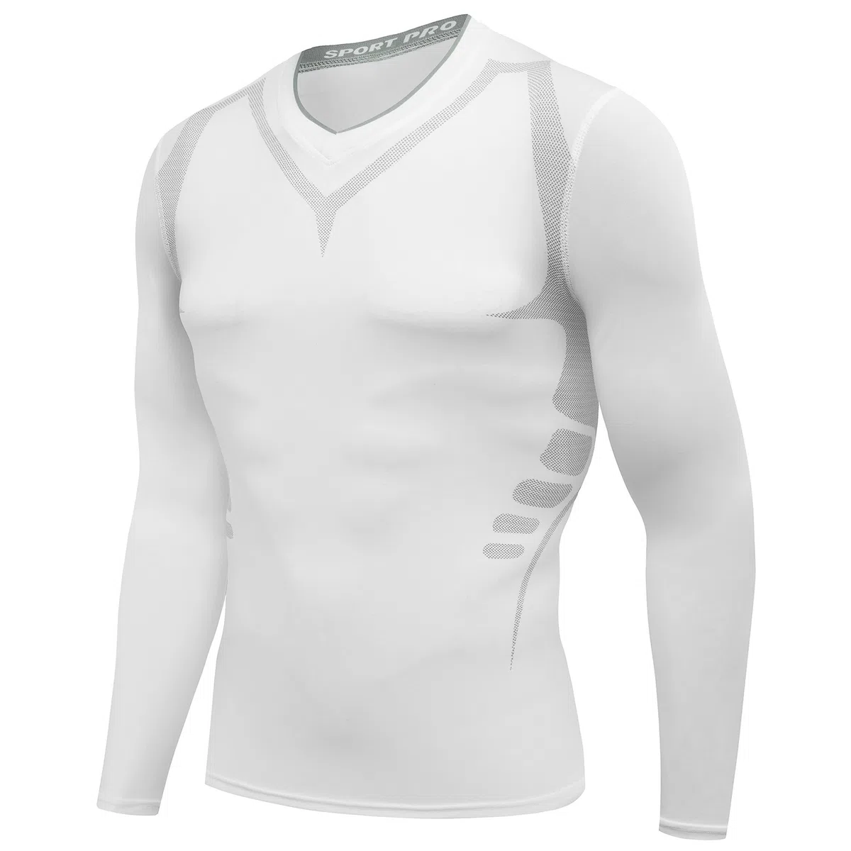 AMZSPORT Herren Kompressionsshirt Langarm Funktionsshirt Laufshirt Sportshirt