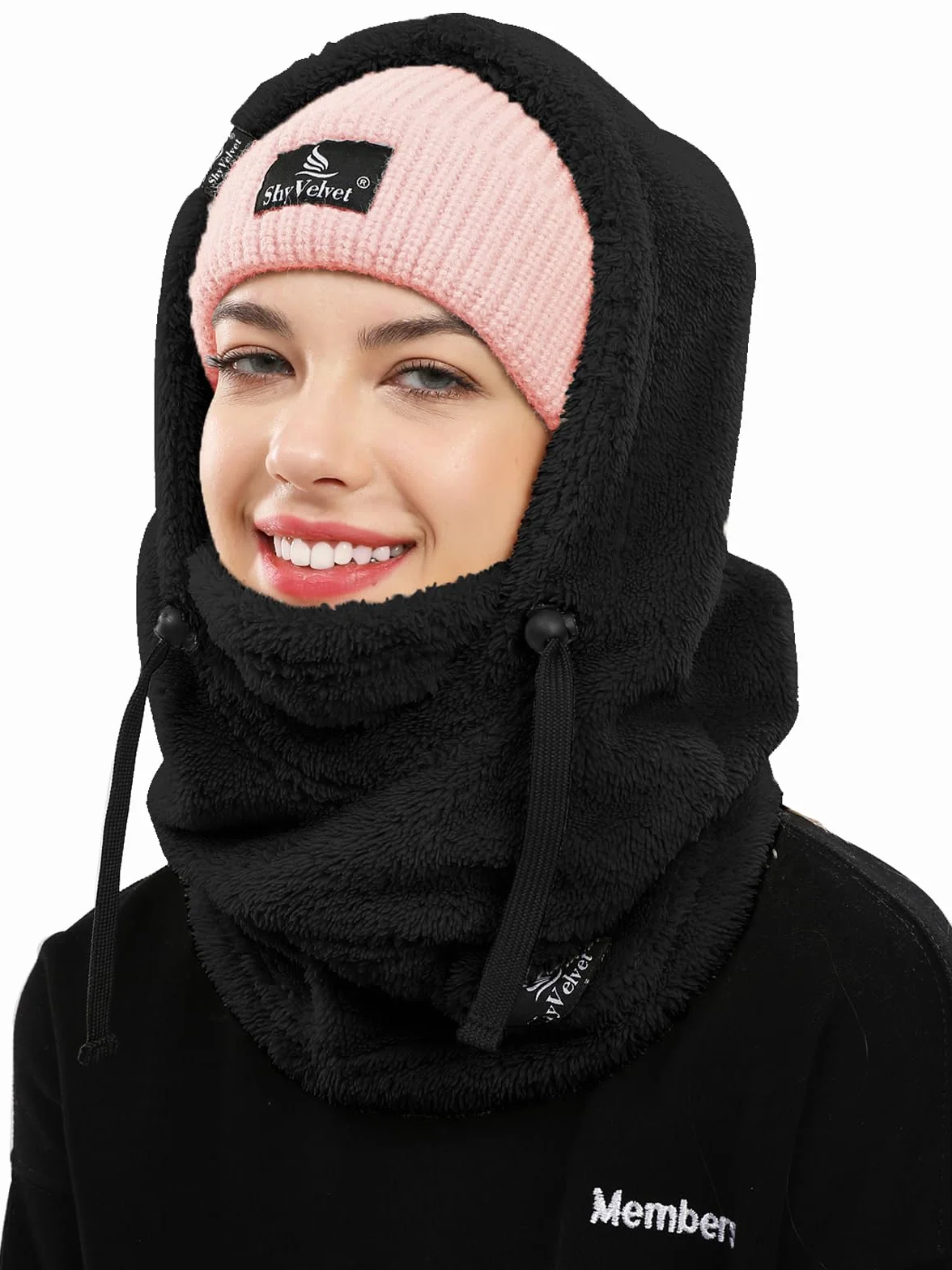 Shy Velvet Plüsch Sturmhaube Mütze Winter Thermo Skimaske Wolle Balaclava für Radfahren, Snowboarden, Skifahren, Motorradfahren Winddicht Gesichtshaube für Herren/Damen