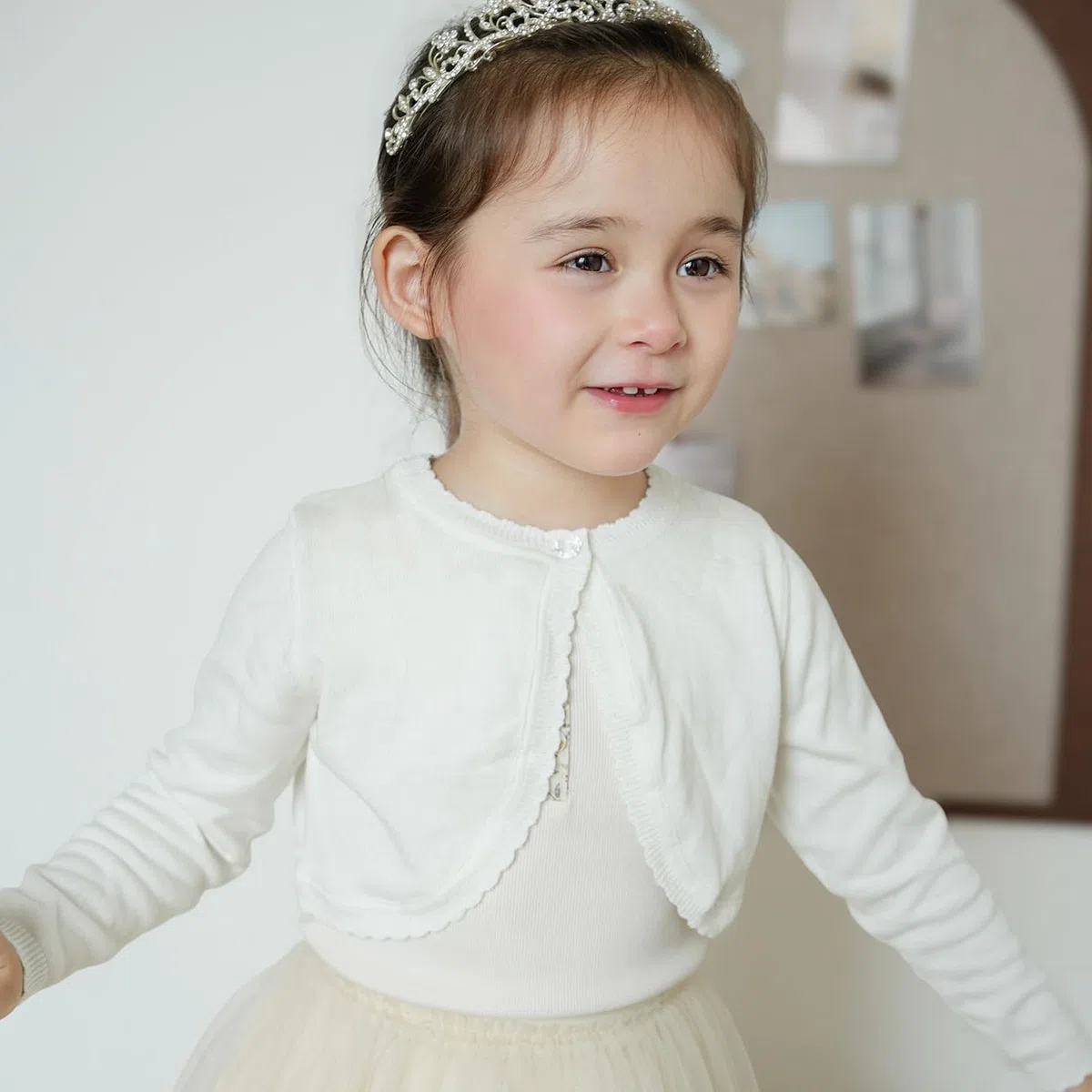 Mädchen Strickjacke Langarm Shrug Baumwolle EIN-Knopf Bolero Kinder Sweatshirt Hochzeit Kommunionkleid Taufekleid Mantel Strickwaren für 1-14 Jahre