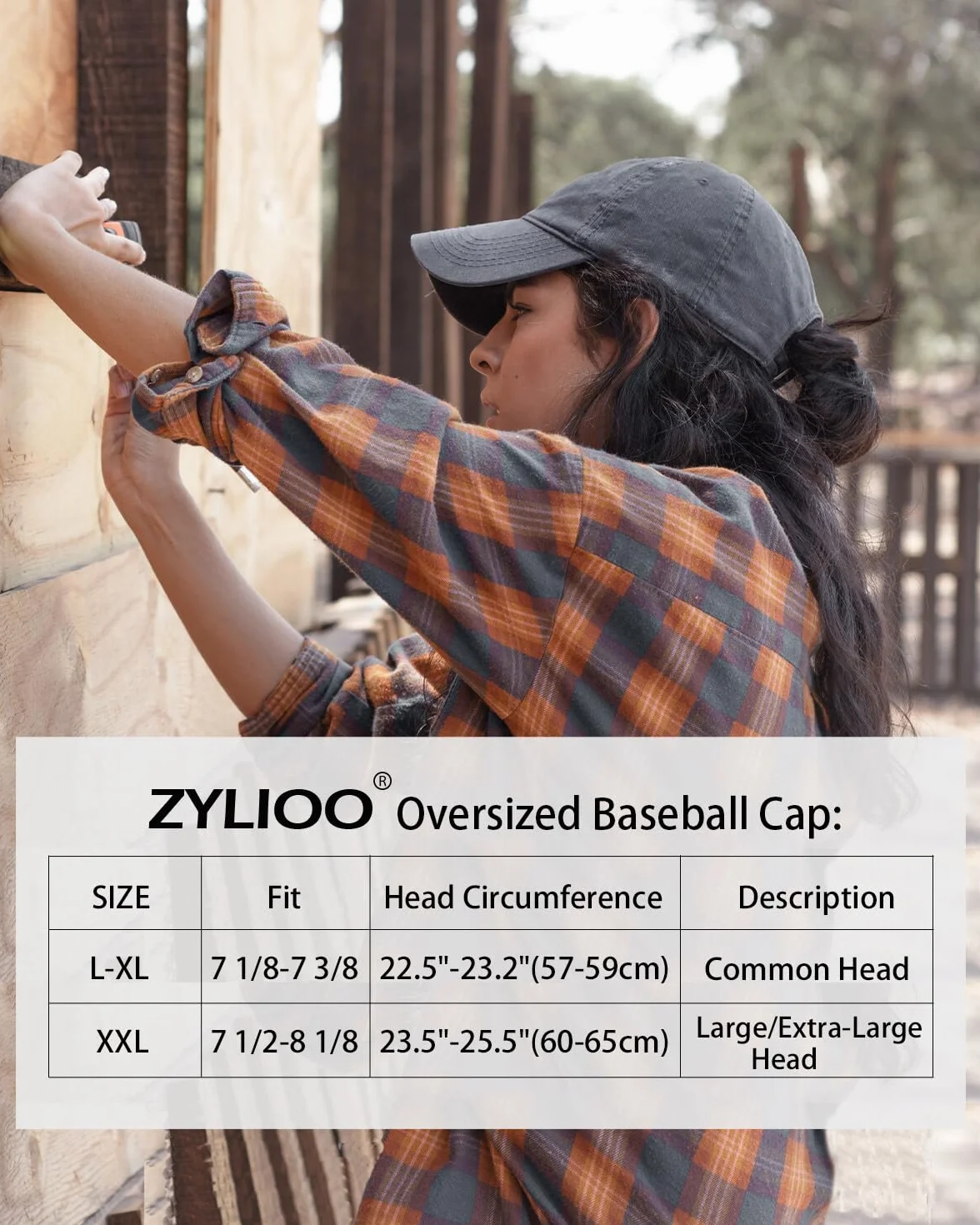 Zylioo XL/XXL Vintage Basecap Kappe Für Großen Kopf Pigment Baseballkappe Washed Cotton Baumwolle Baseball Cap Waschbare Cappy