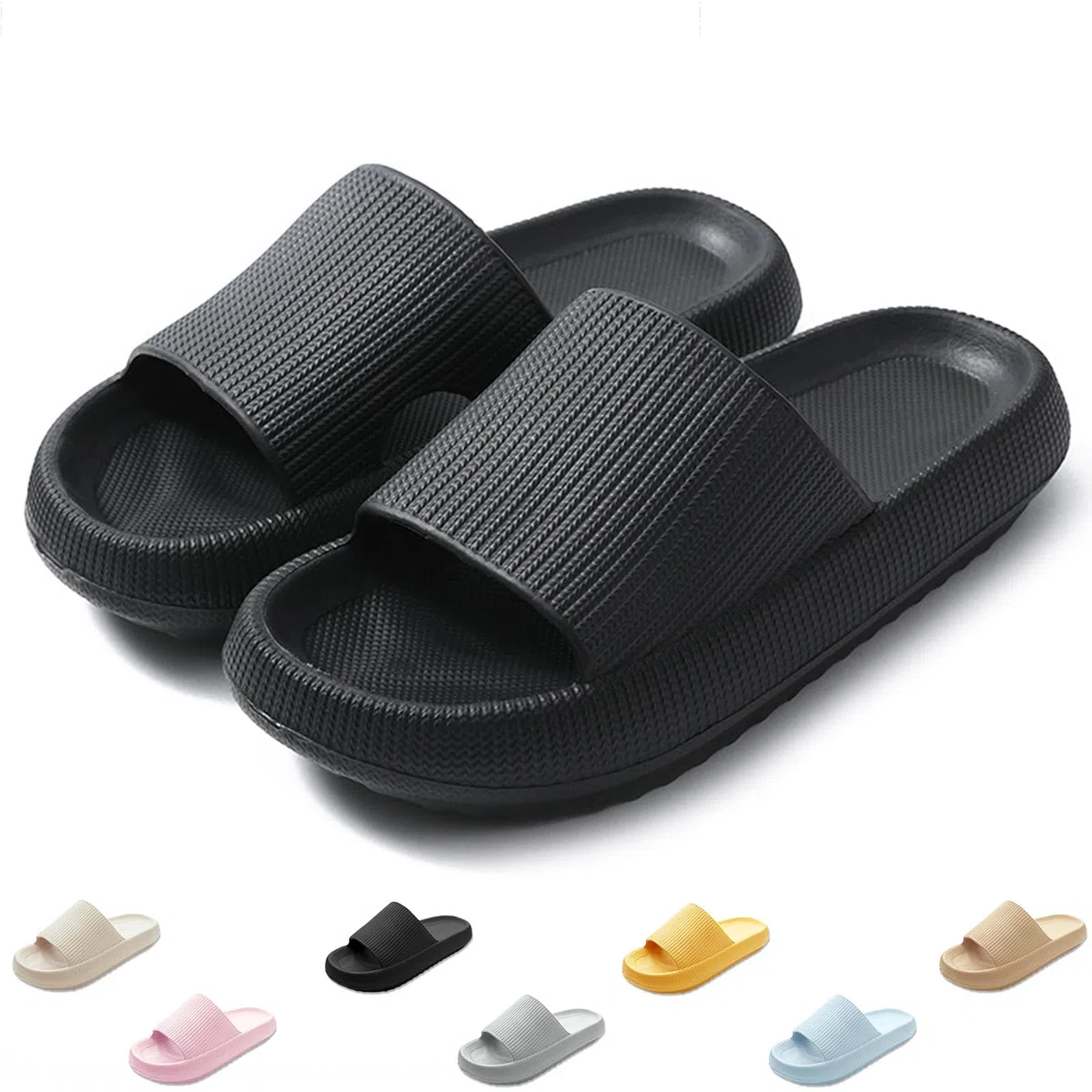 QJJQ Badeschuhe Herren Damen Cozislides Original Slippers Wolke Schlappen Super Weich rutschfest Badelatschen Hausschuhe Sommer Pantoletten Badeschlappen Flip Flops