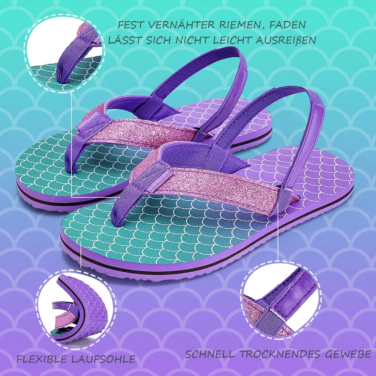 WateLves Flip Flops Kinder Badelatschen Kinder Sommer Zehentrenner Strand Sandalen MäDchen Jungen Unisex