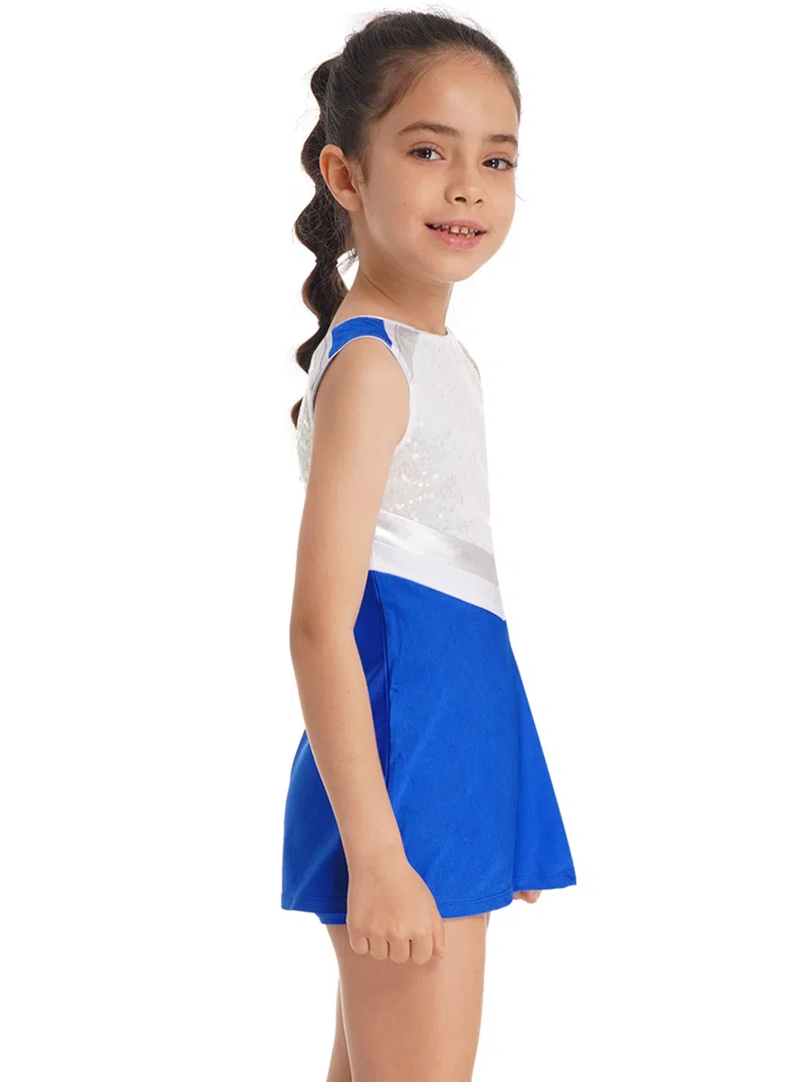MSemis Mädchen Tennis Kleider mit Shorts Zweiteiler Sportanzug Trainingsanzug Kinder Training Fitness Bekleidung Set Sommer Outfits