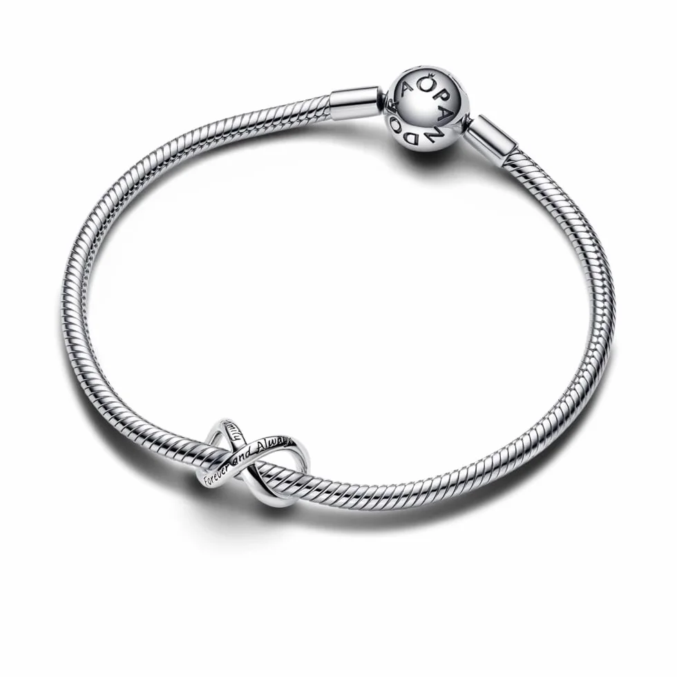 Pandora Moments Anhänger Ewigkeit, Scheibe und Herz, Sterlingsilber, mit klarem Cubic Zirkonia