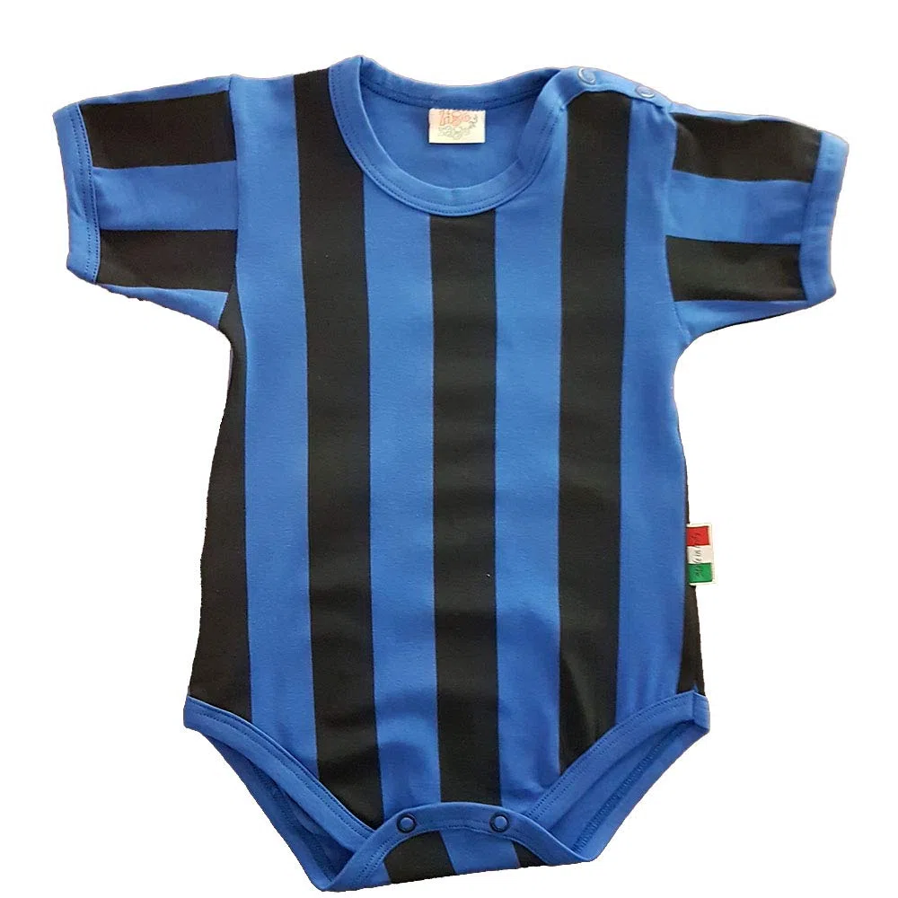 Body Spielanzug Baby mit schwarzen und blauen Streifen