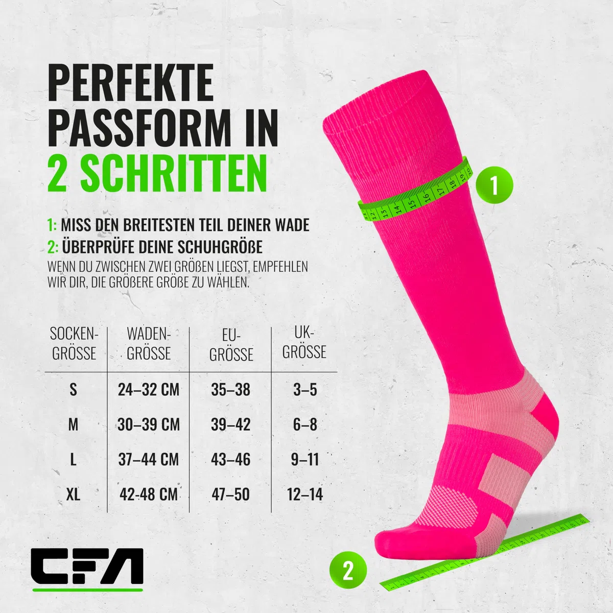 CFA V1 Qualitäts-Kompressionssocken für Männer und Frauen - Ideal fürs Laufen, Fitnessstudio, Radfahren, Muskelerholung oder Workouts - Nachhaltige Dänisches Design
