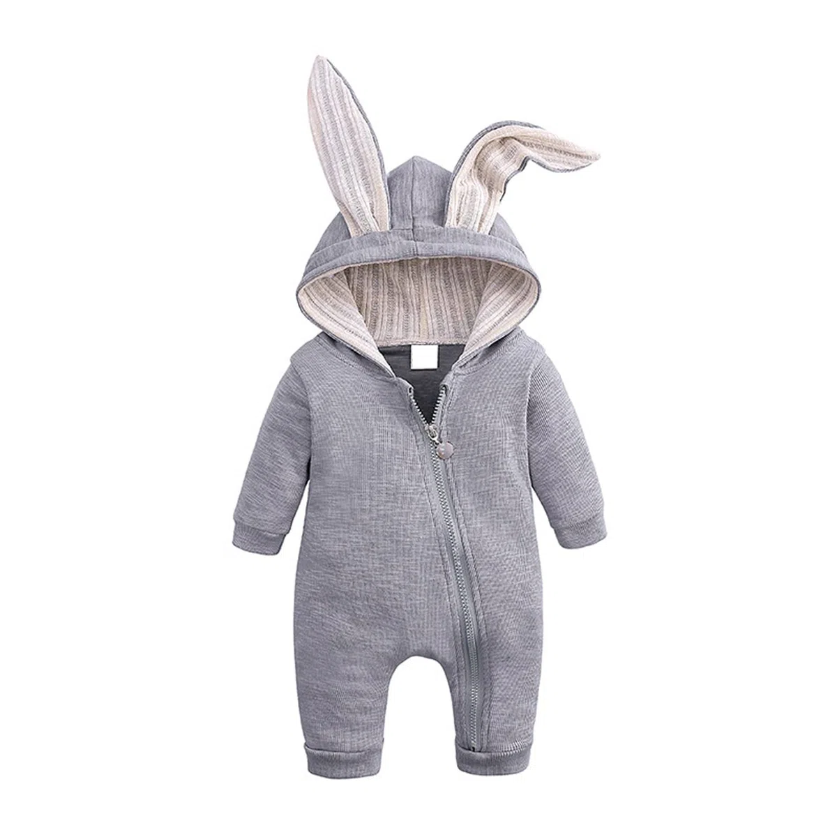 Verve Jelly Baby Mädchen Jungen Kleidung Top Bunny Ear Hoodie Bodysuit Strampler Einfarbig Langarm Outfit
