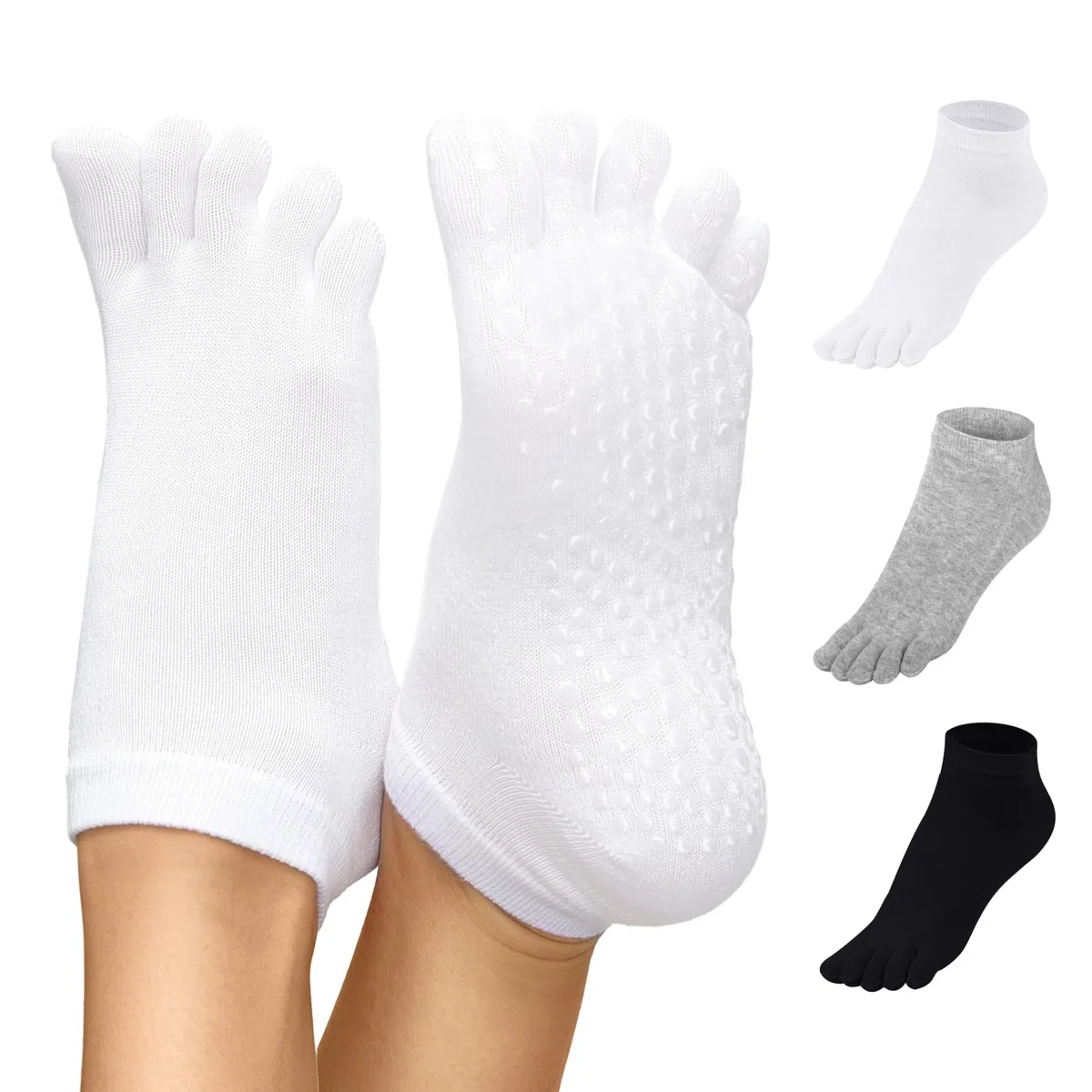 99% Baumwolle Antirutsch-Zehensocken EU35-42 Kurzer Schaft knöchelhohe Zehenstrümpfe Fünf Finger Socken Yoga Pilates F907NS