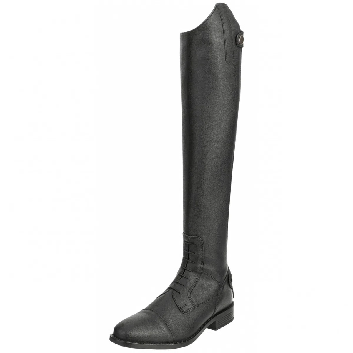 RL24 - Damen Reitstiefel Ravenna | Damen-Stiefel aus Kunstleder | Schnürstiefel mit Reißverschluss in schwarz | Reiterstiefel mit extra weichem Innenfutter | Größe 37-42
