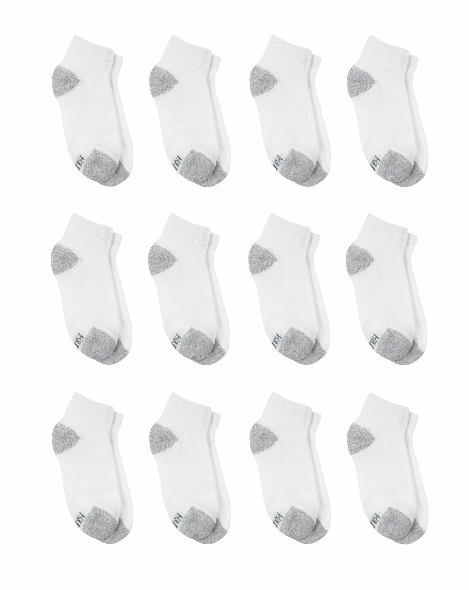 Hanes Jungen Socks, Double Tough Cushioned Ankle And No Show, 12-pair Packs Lssige Socken (12er Pack)