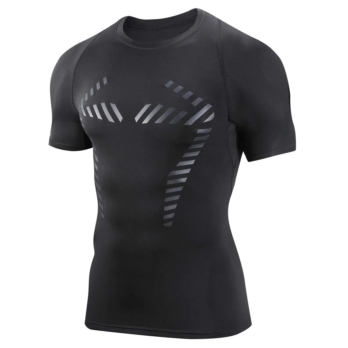 AMZSPORT 1/2 Pack Herren Kompressionsshirt Kurzarm Funktionsshirt Atmungsaktives Sportshirt Laufshirt Tshirt Fitness