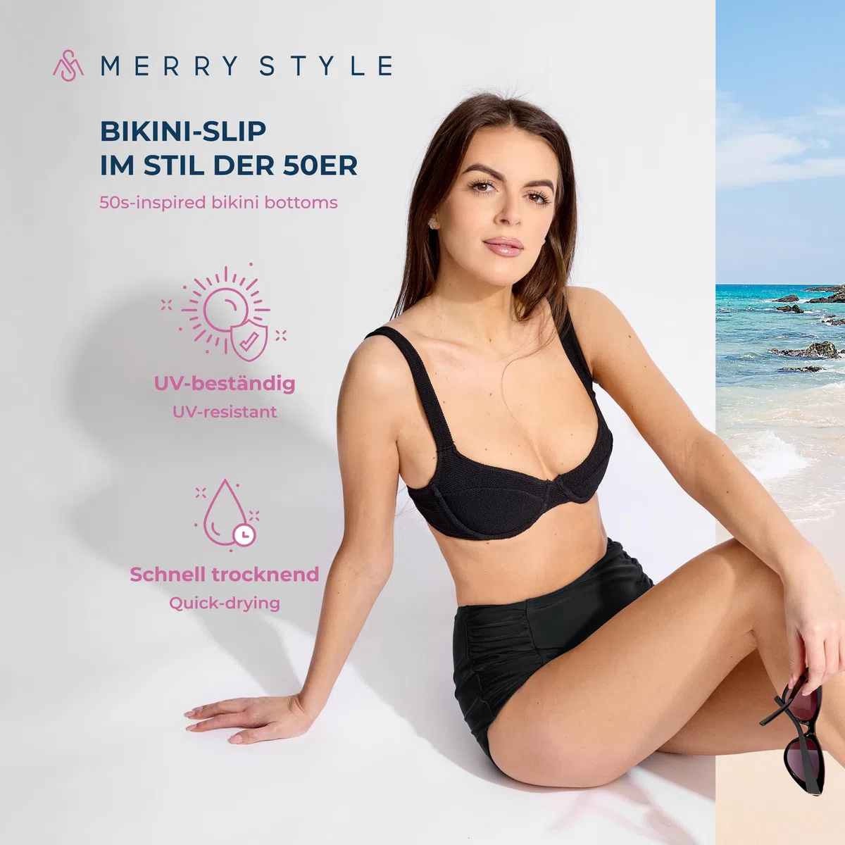 Merry Style Damen Bikinislip MS10-119 Bikinihose Bauch Weg Effekt