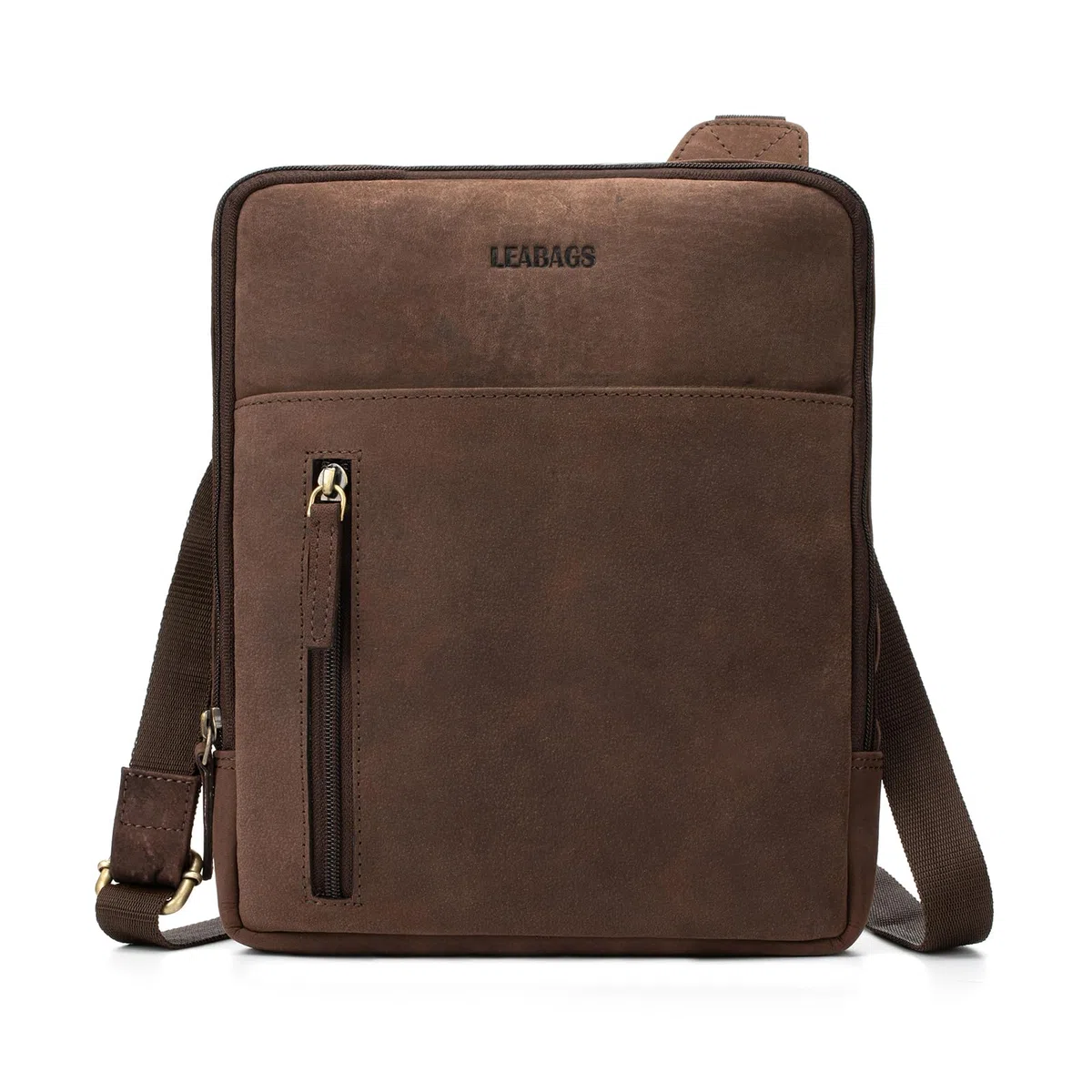 LEABAGS Men's Leather Small Shoulder Bag Messenger Travel Bag