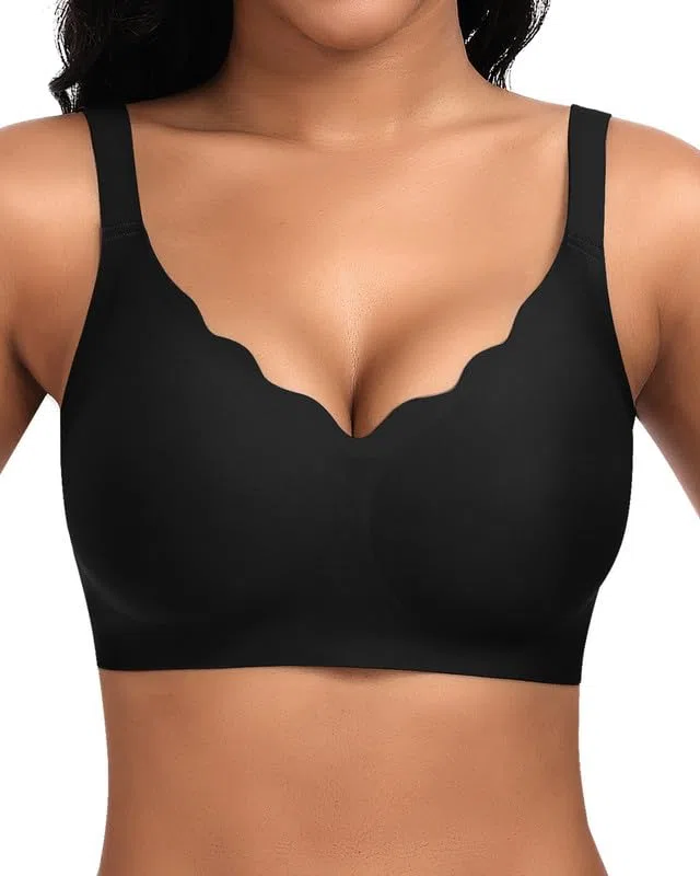 Jiuday BH Damen ohne Bügel Große Brüste Nahtloser Push Up BH Soft Bequemer Seamless Bra T Shirt Bügelloser Gepolstert Klassische Bralette