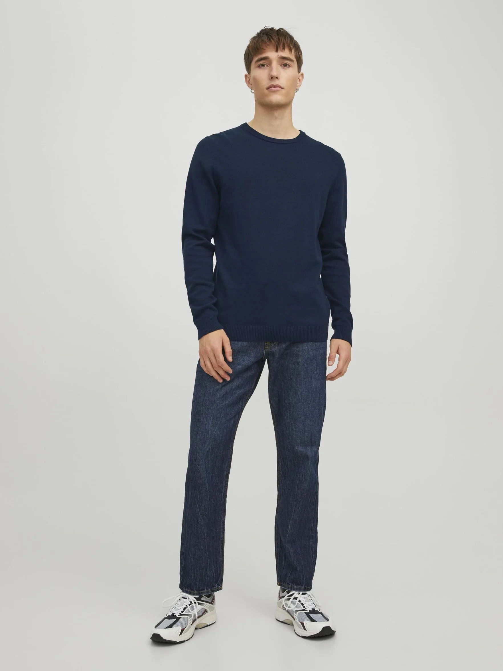 JACK & JONES Male Strickpullover Einfarbig Strickpullover | Knitted Pullover