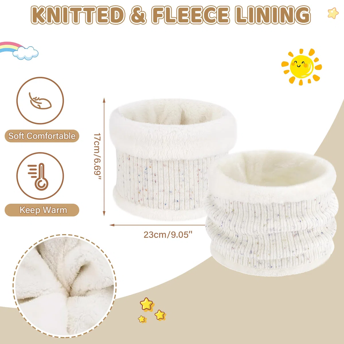 Kinder Winter Mütze Loop Schal Handschuhe Set, Pompom Wintermütze Schlauchschal Fäustlinge für 0–4 Jahre Baby Kleinkinder, Strickmütze Touchscreen Handschuhe für 5–8 Jahre Mädchen Jungen