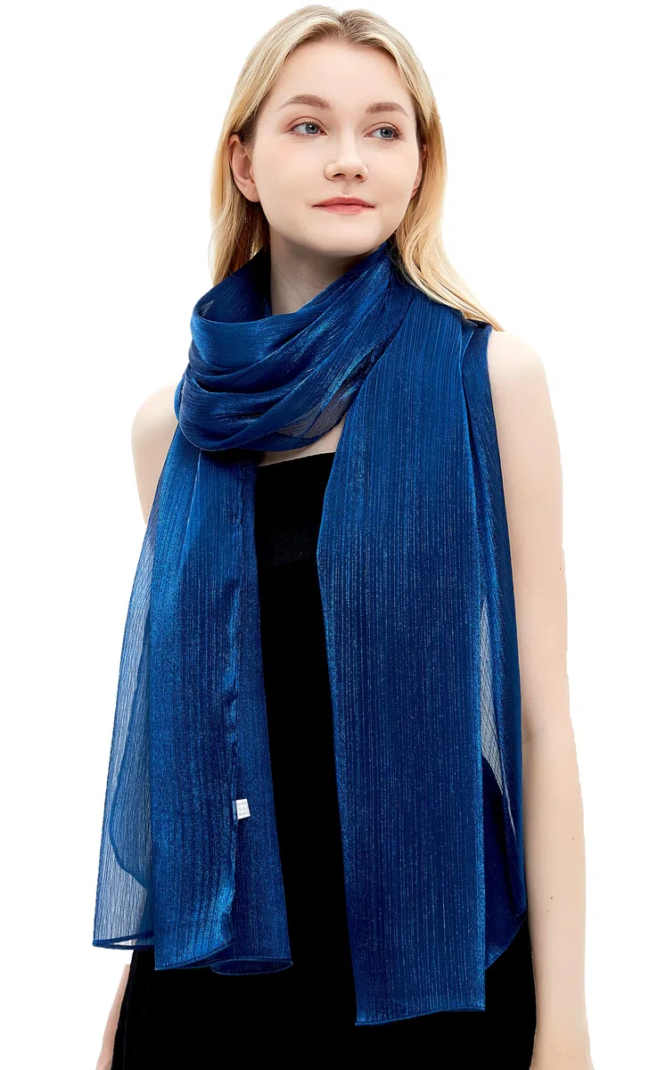 Damen Schals und Wraps für Abendkleider Leichte Sheer Crepe Tücher Shimmer Hochzeit Party Stole