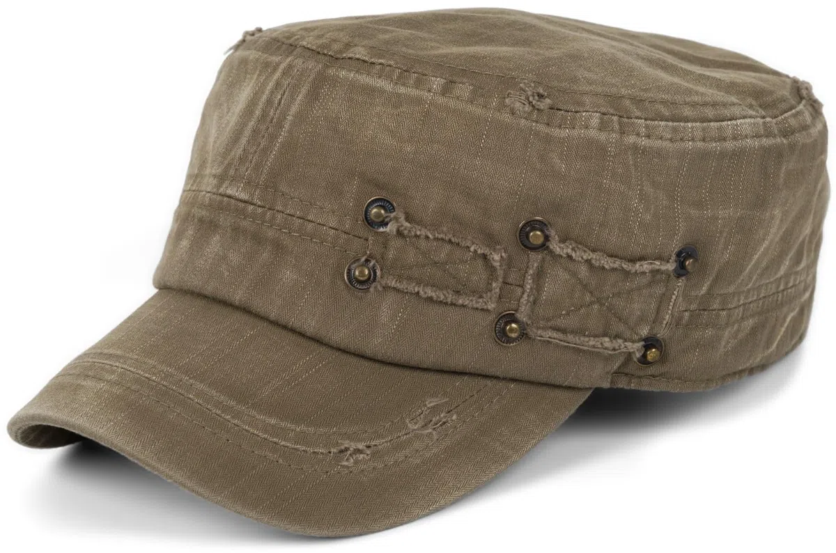 styleBREAKER Unisex Military Cap im Destroyed Vintage Look | verstellbares Army Cap aus Baumwolle | Used Look Schirmmütze für Herren und Damen