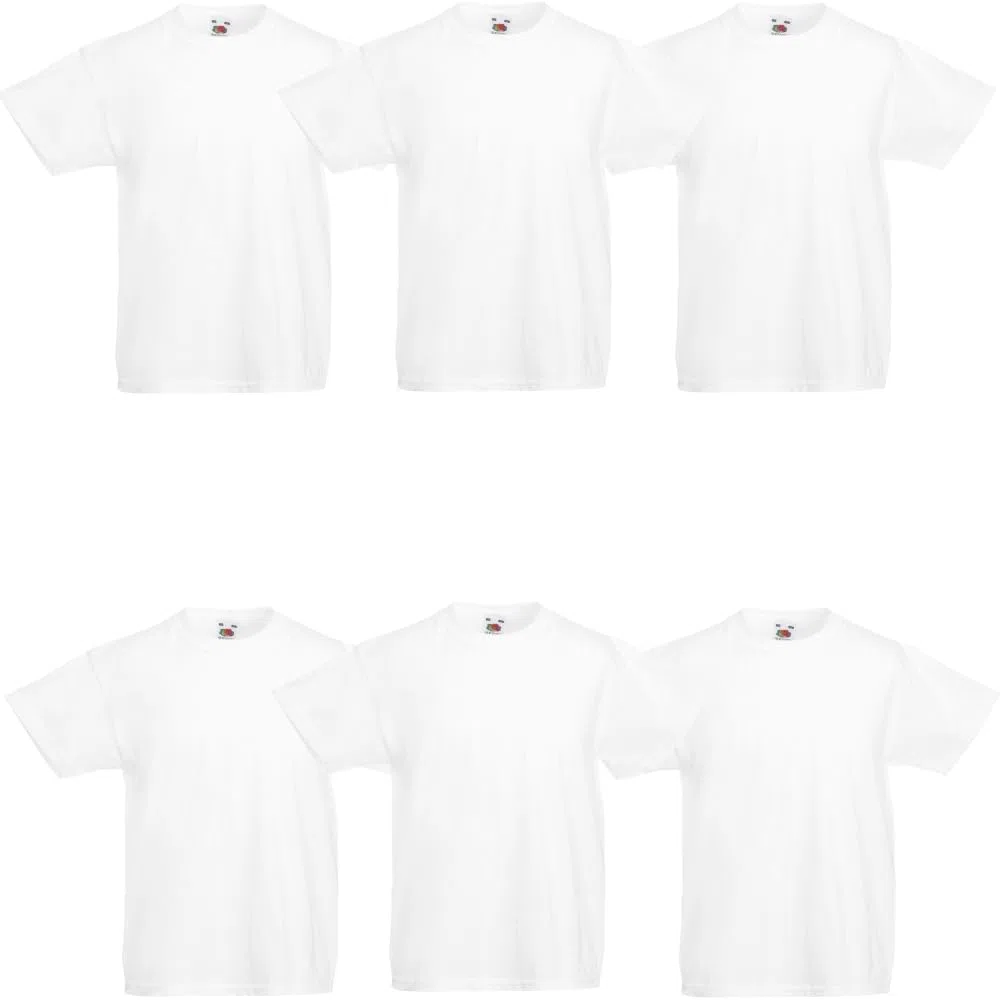 6er Pack Kinder Tshirts by Fruit of The Loom Original T Unisex
